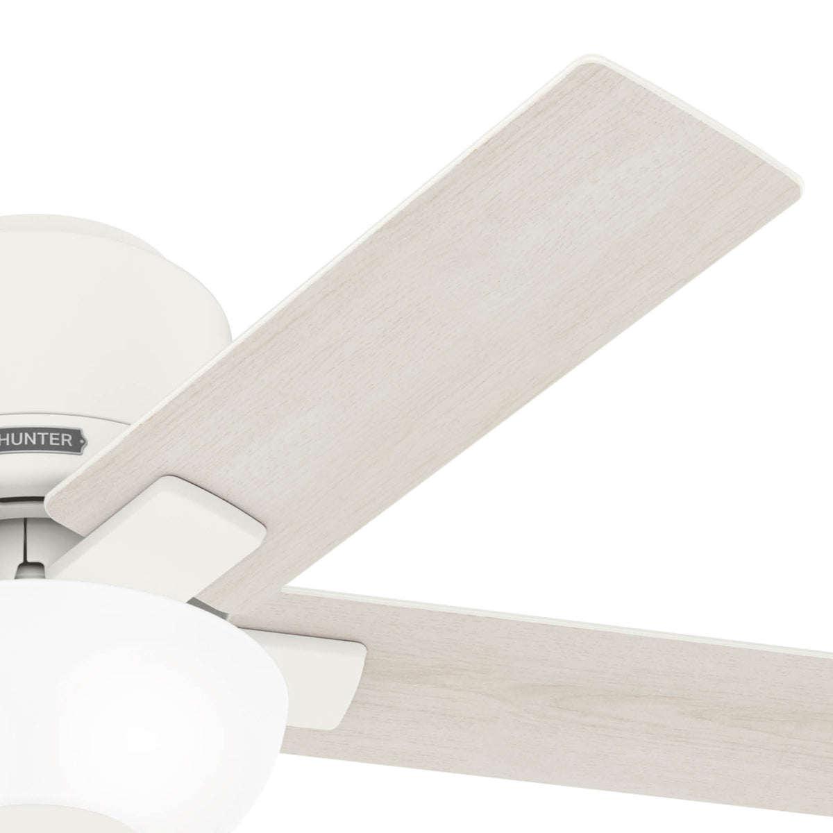 44 inch Fitzgerald Matte White Low Profile Ceiling Fan with LED Light Kit and Pull Chain