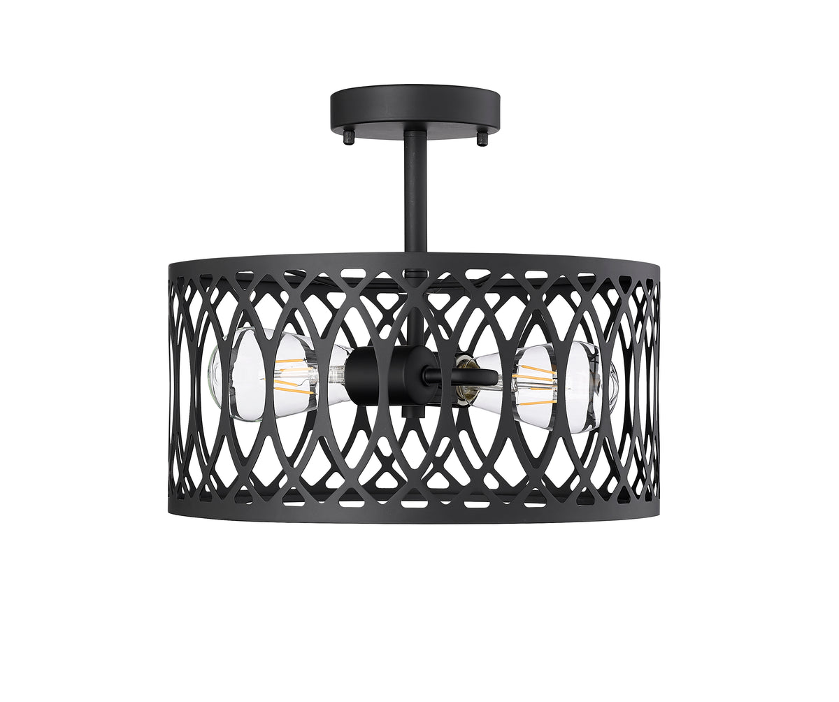 11'' Arelyn Matte Black 1 Light Semi-Flush Mount
