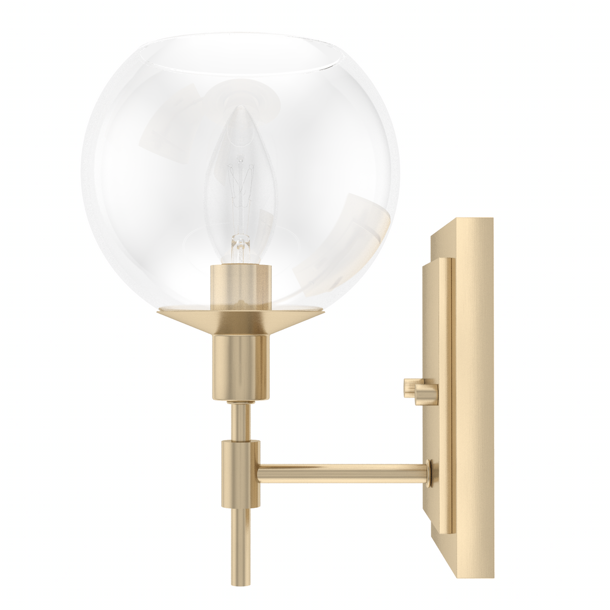 Xidane 10.25-inch 1-light Alturas Gold Wall Sconce with Clear Glass
