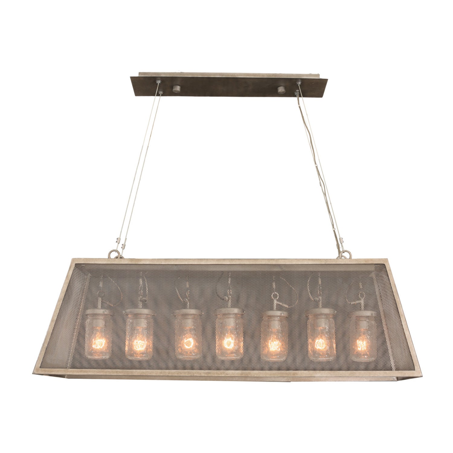 16'' Highland 7 Light Country Iron Linear Pendant