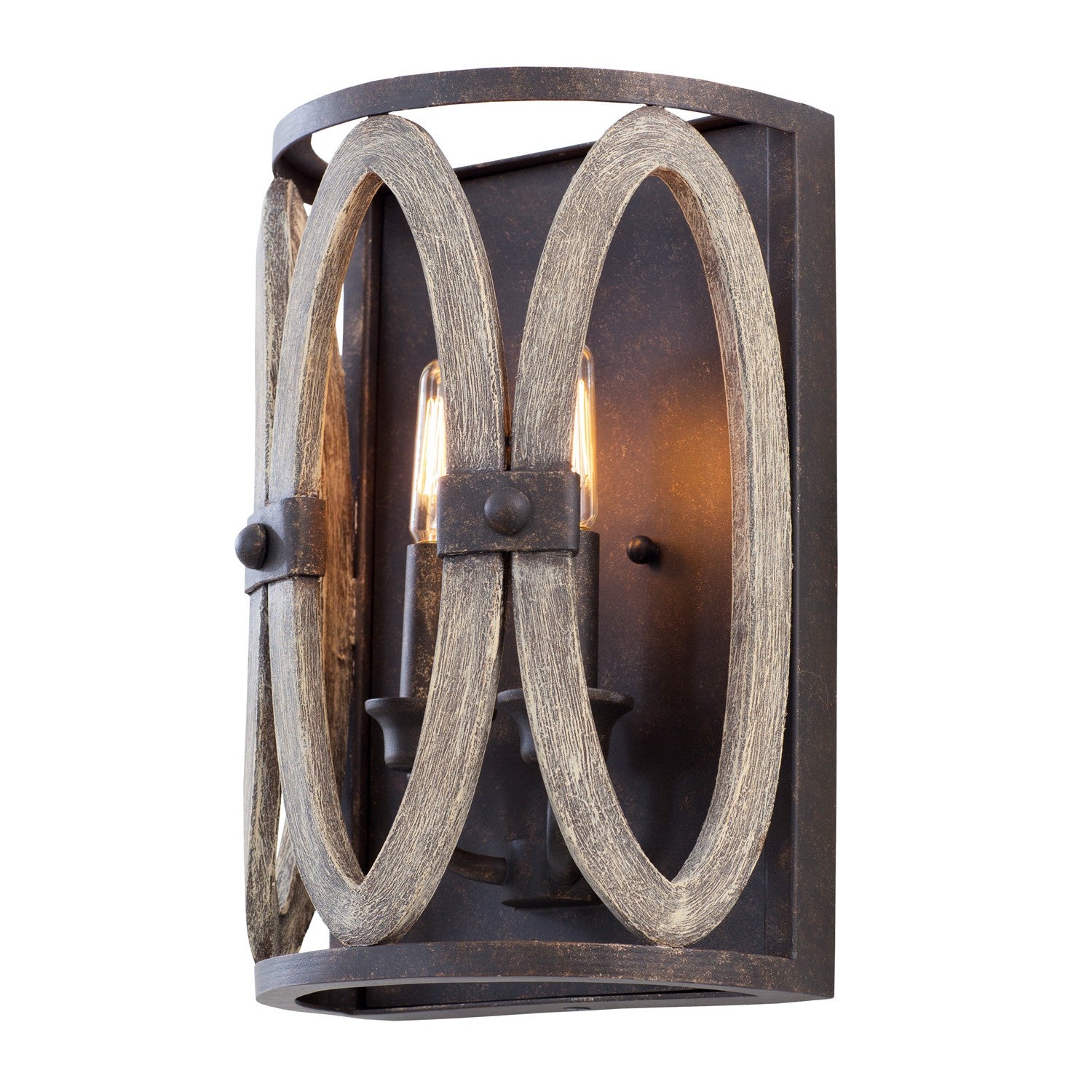 8'' Belmont 2 Light Florence Gold Wall Sconce