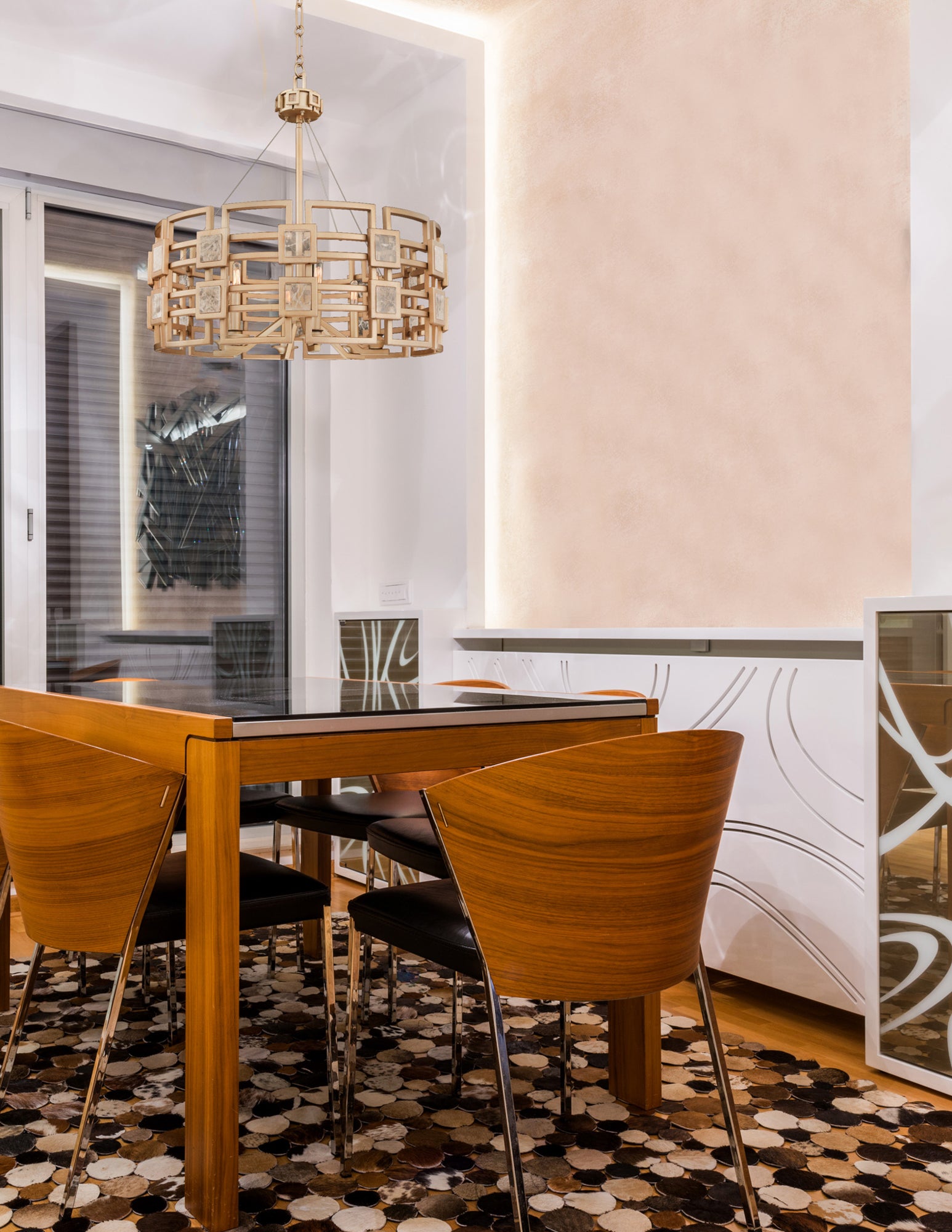 27'' Metropolis 6 Light Modern Gold Chandelier
