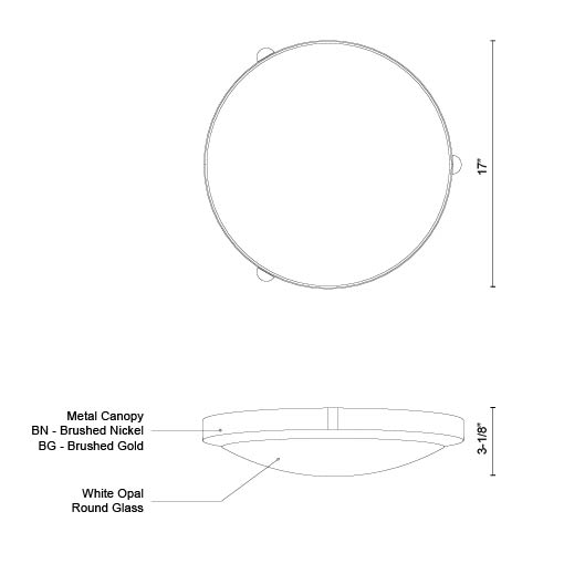 Floyd 17-in Steel Flush Mount