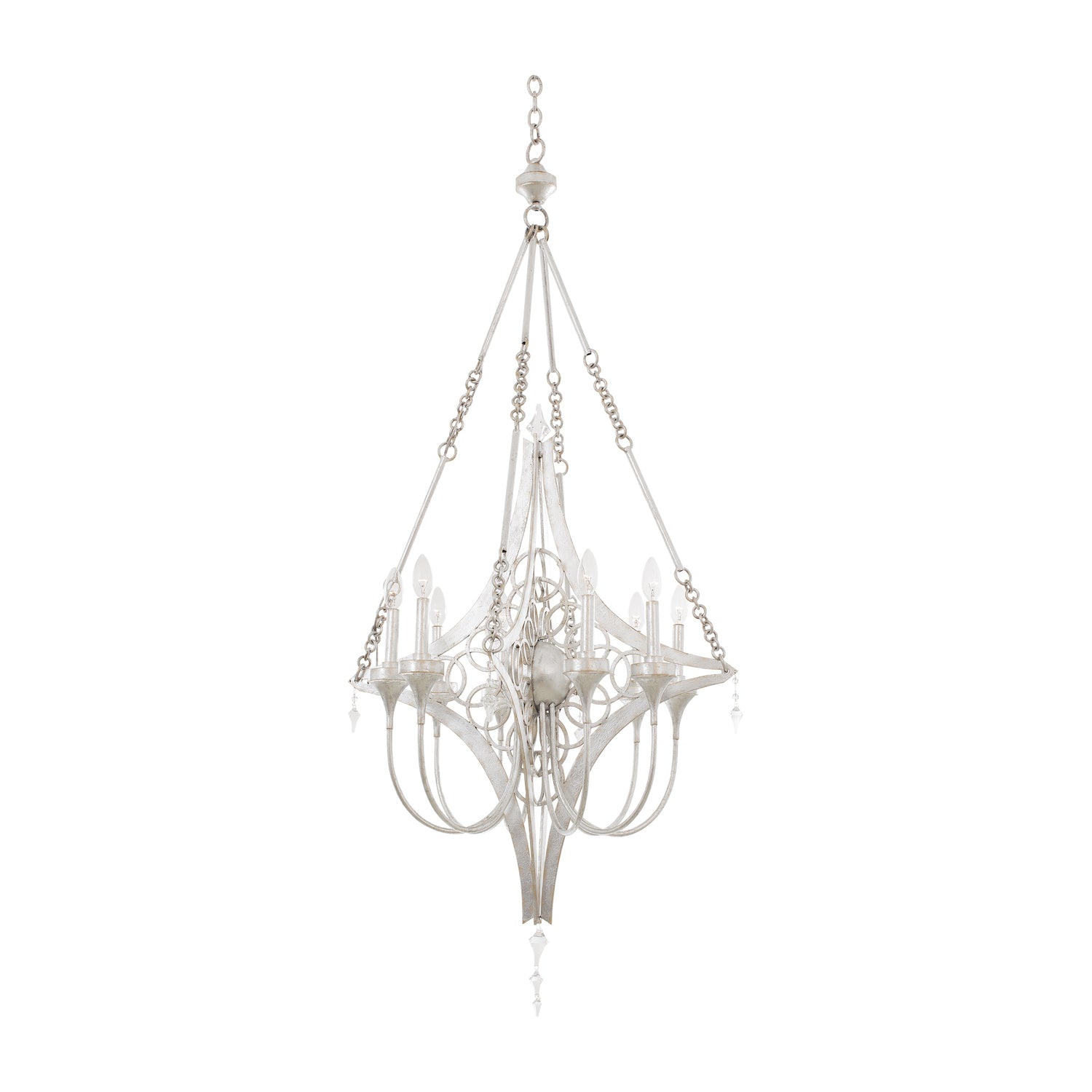 61'' Loveland 8 Light Gold Silver Leaf Chandelier