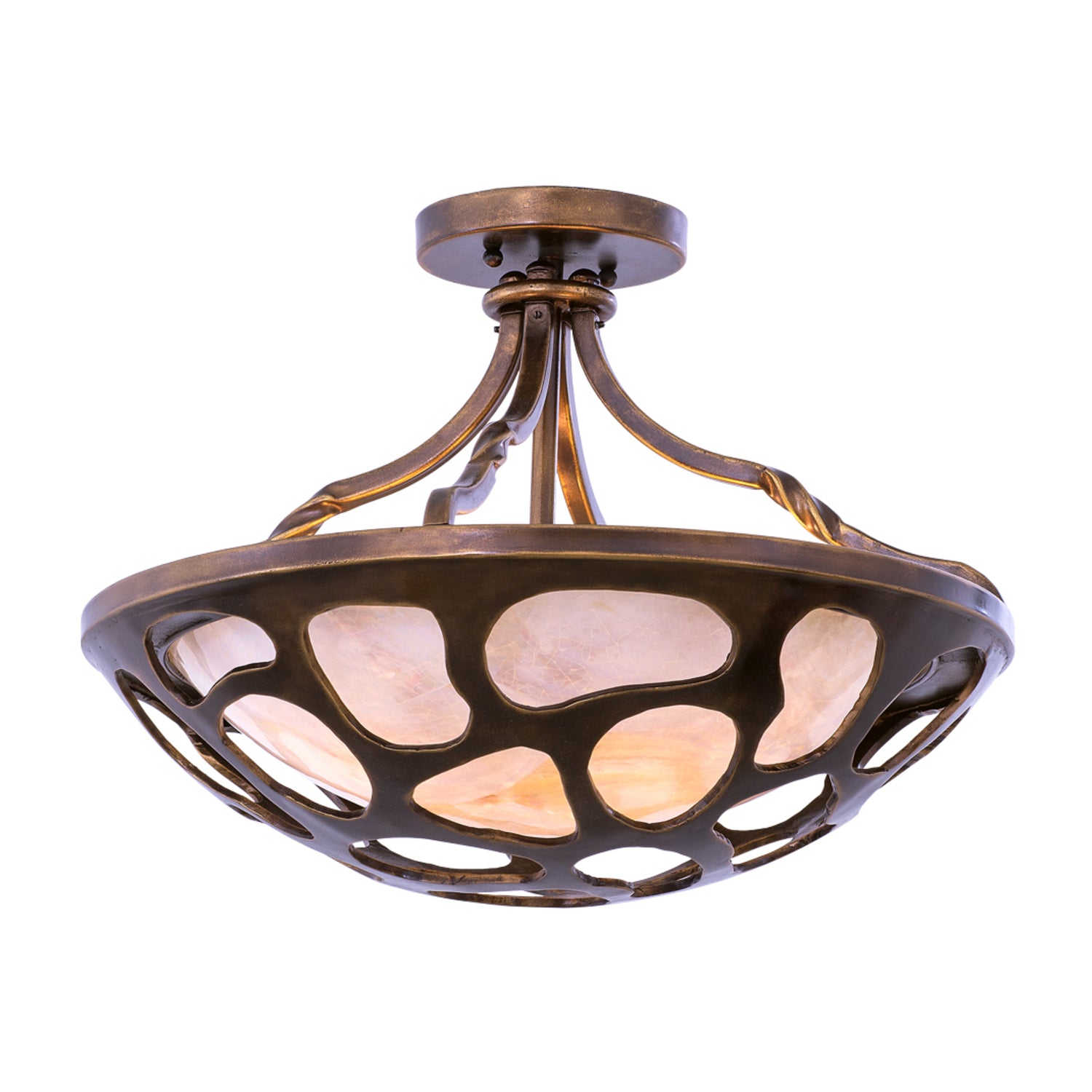 14'' Gramercy 3 Light Copper Patina Semi-Flush Mount