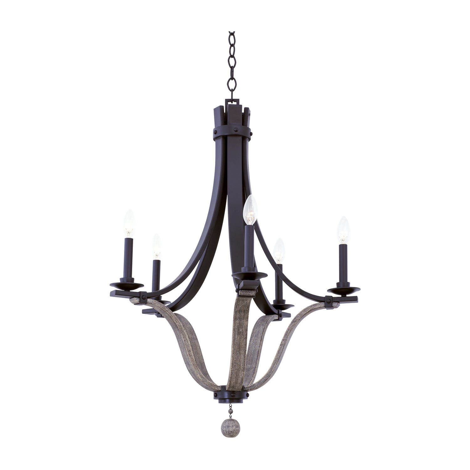 35'' Lansing 5 Light Satin Bronze Chandelier