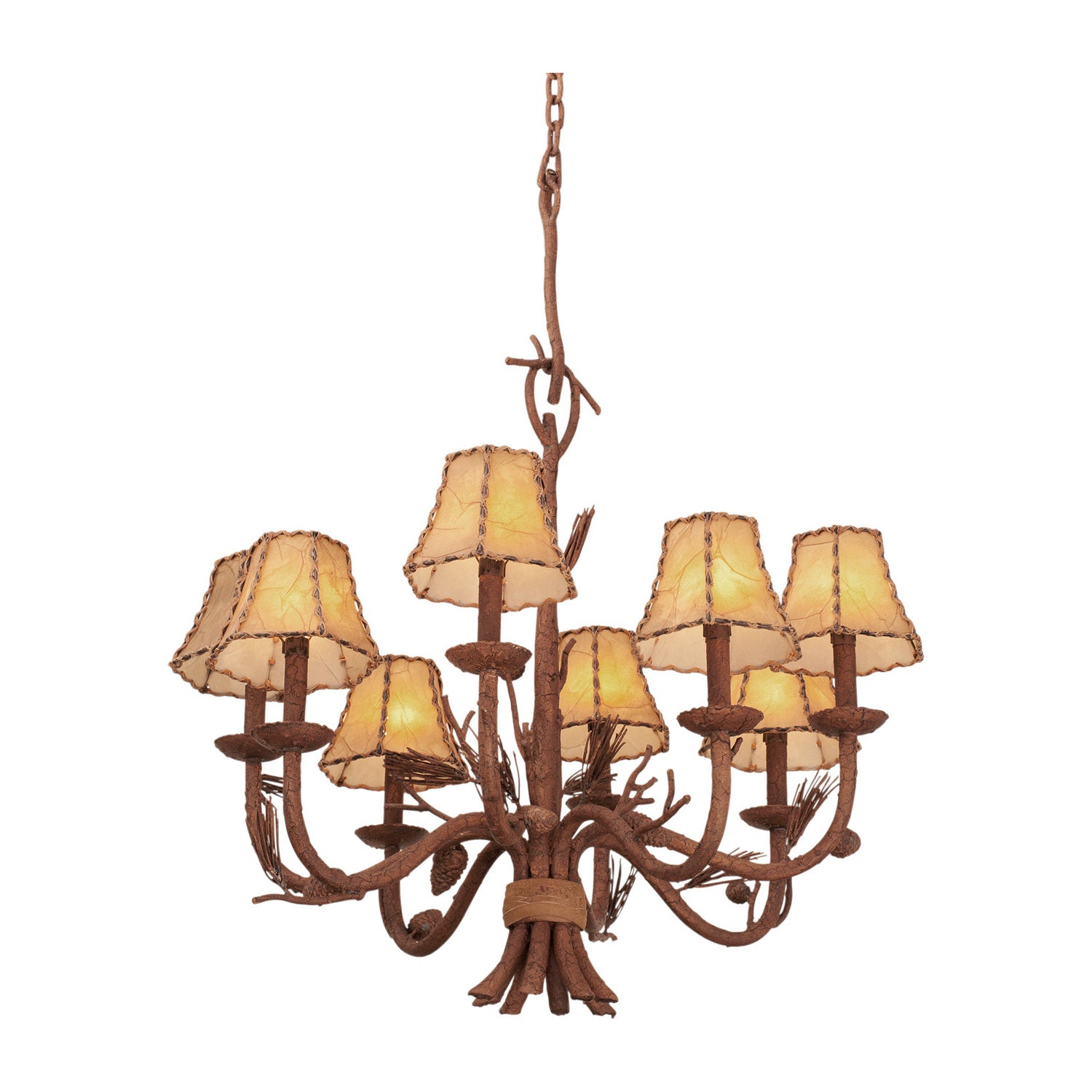 28'' Ponderosa 8 Light Ponderosa Chandelier