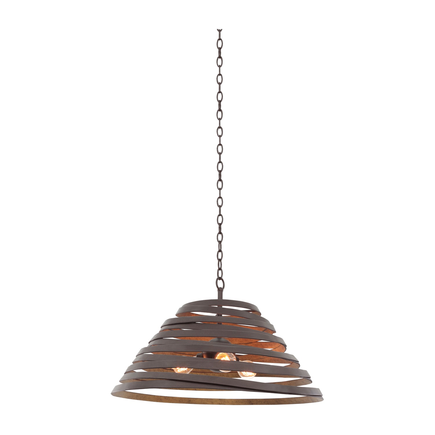 17'' Tempest 3 Light Antique Bronze w/ Antique Gold Pendant