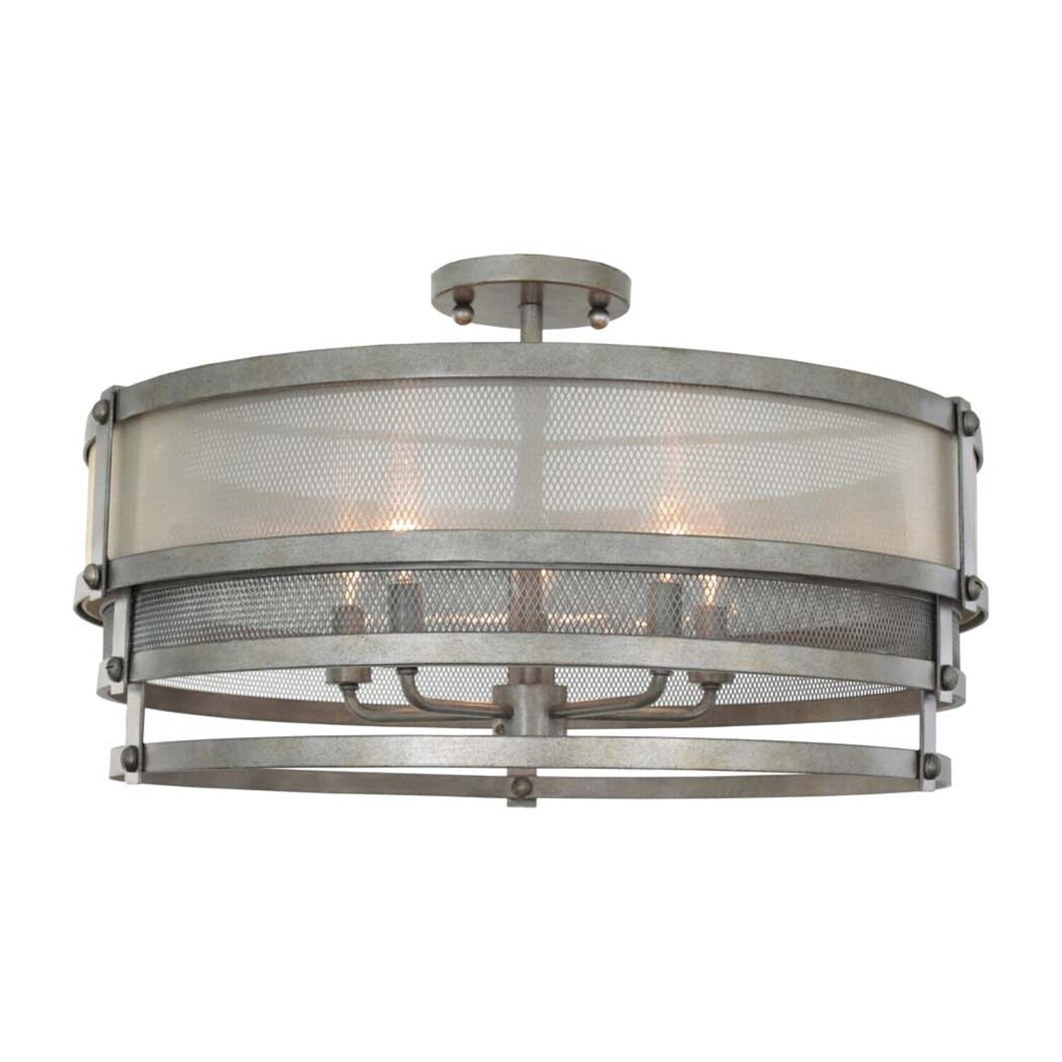 14'' Delano 5 Light Bronze Jewel Tone Semi-Flush Mount