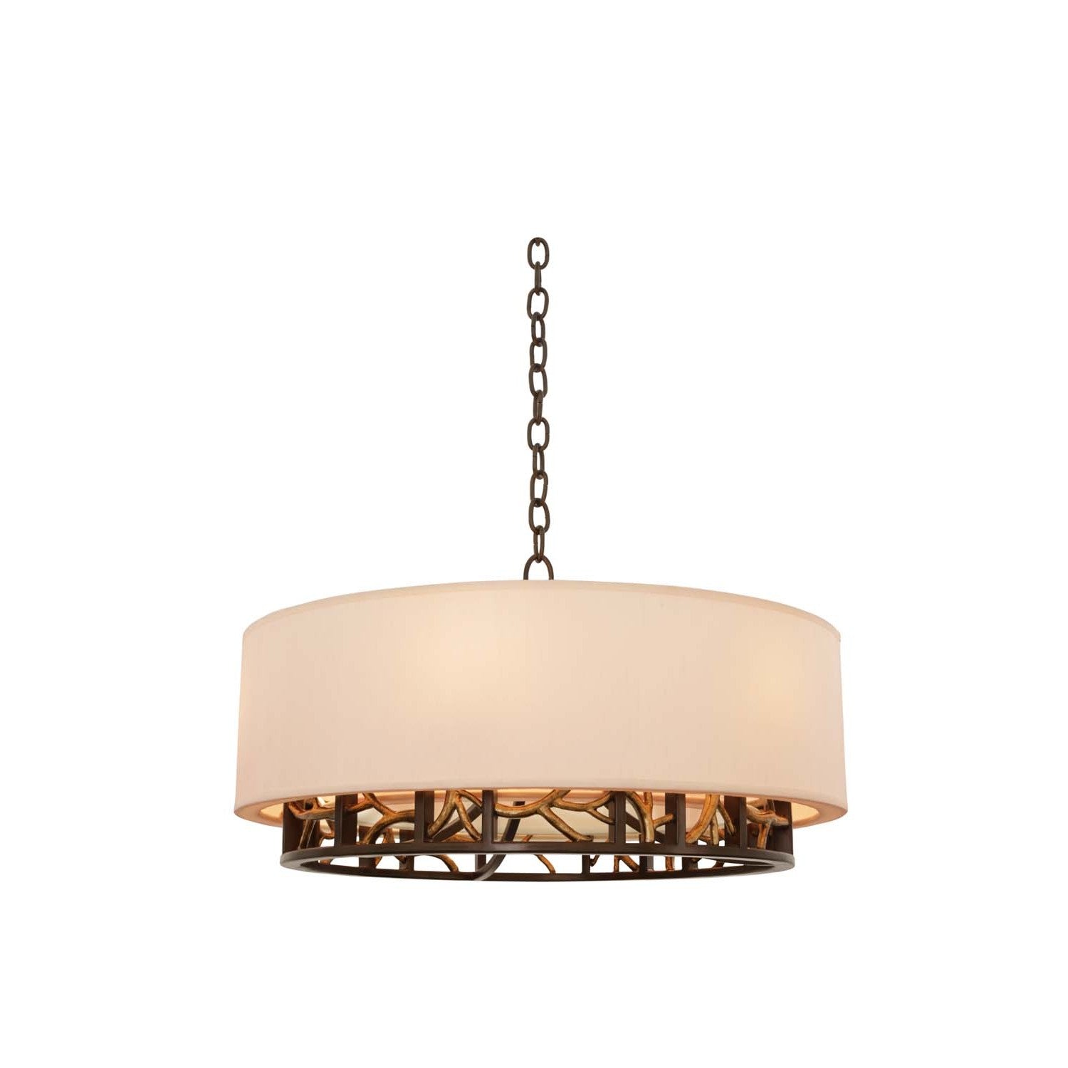 12.5'' Hudson 6 Light Antique Bronze w/ Antique Gold Chandelier
