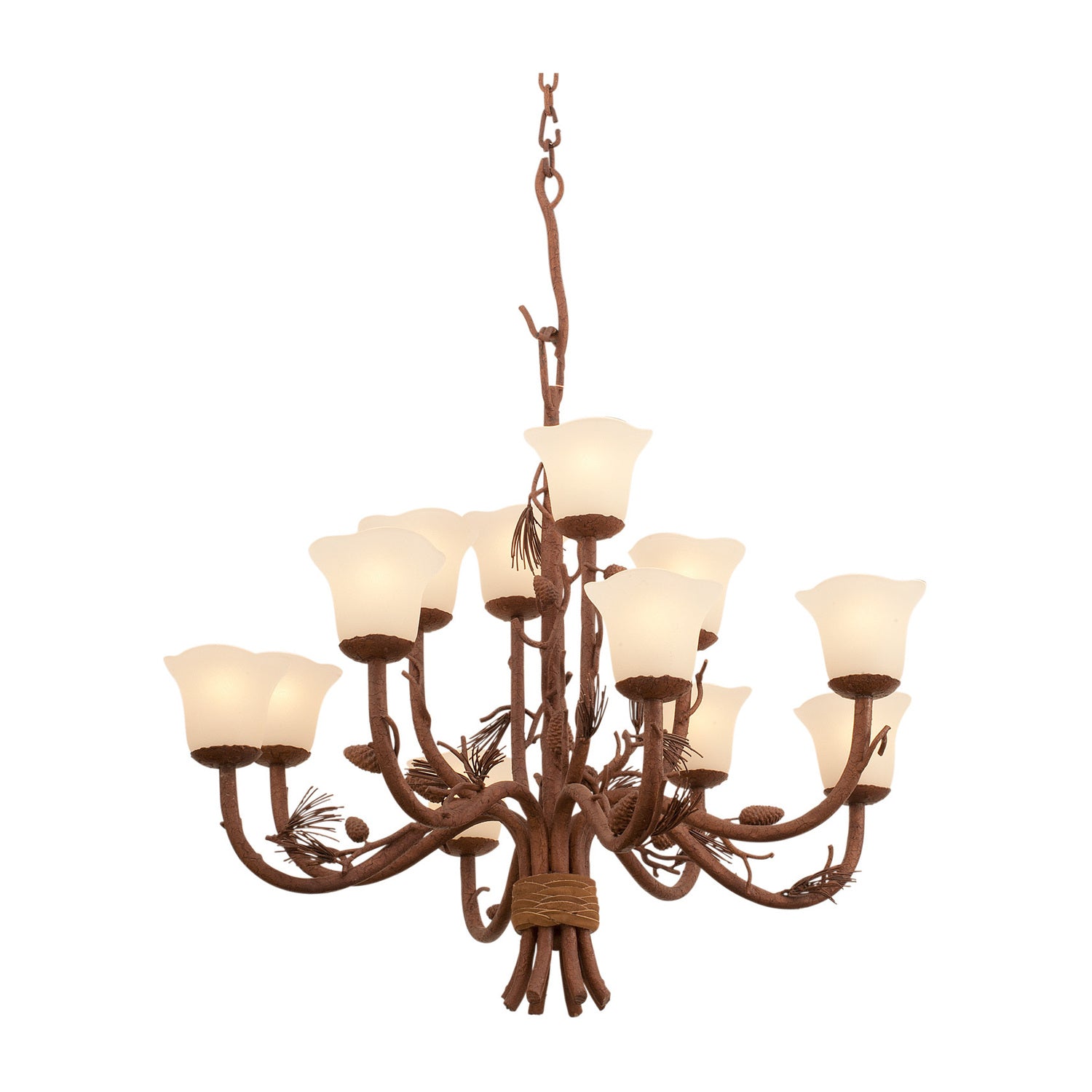 34'' Ponderosa 12 Light Ponderosa Chandelier