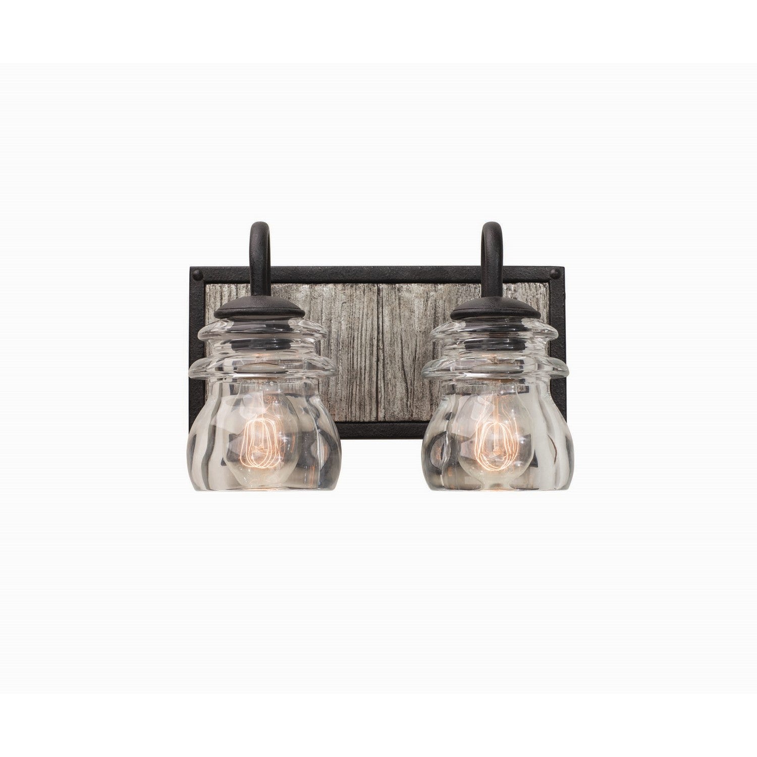 12'' Bainbridge 2 Light Black Iron Vanity Light