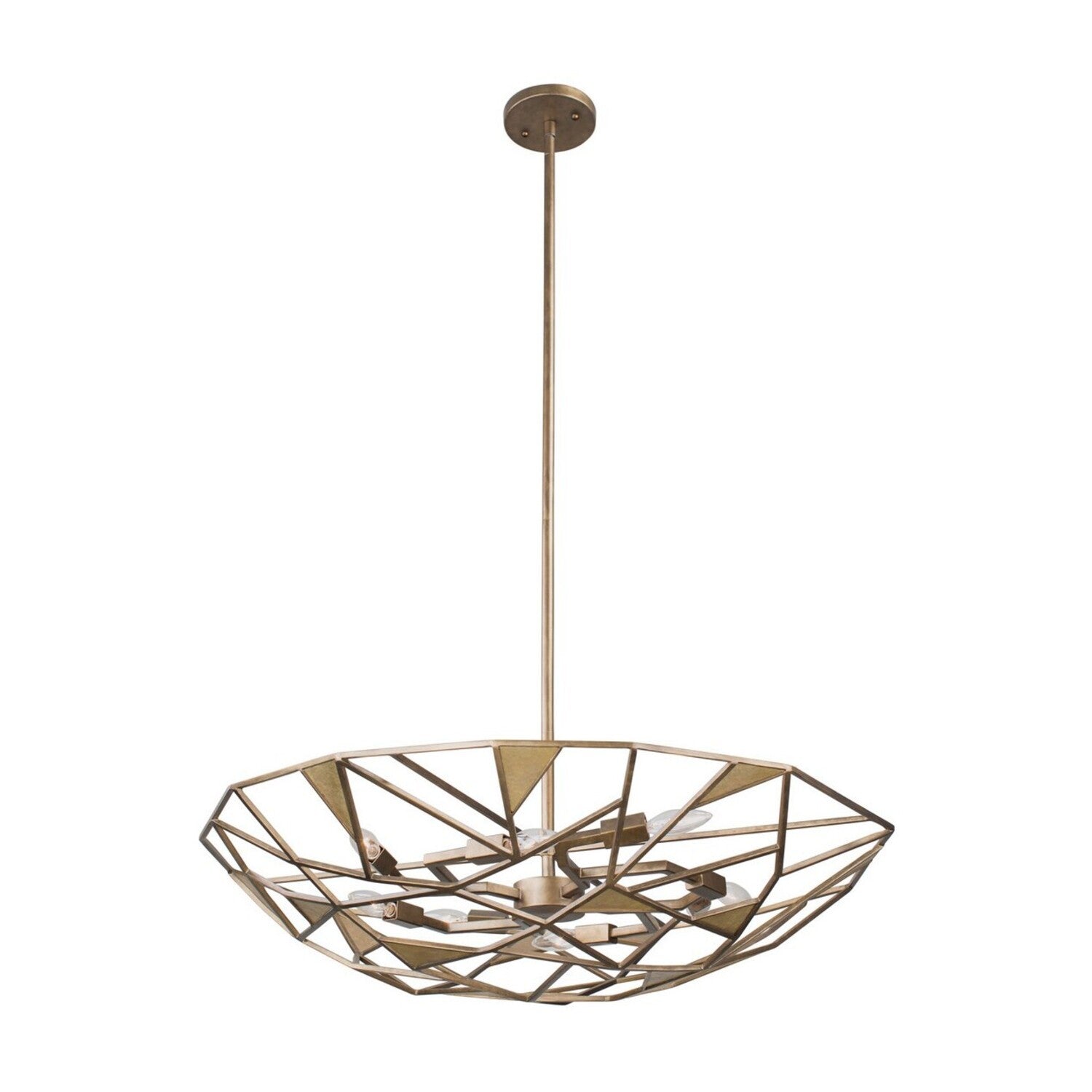 9'' Esmeralda 6 Light Pearlized Antique Brass Semi-Flush Mount