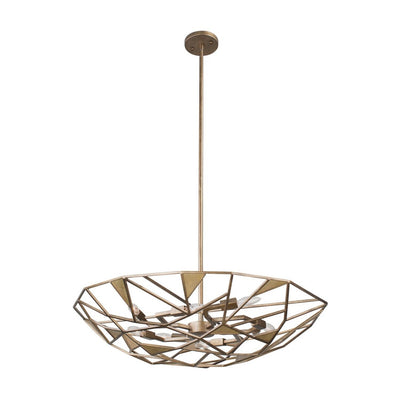 9'' Esmeralda 6 Light Pearlized Antique Brass Semi-Flush Mount
