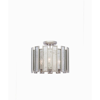 12'' Palisade 3 Light Tarnished Silver Semi-Flush Mount