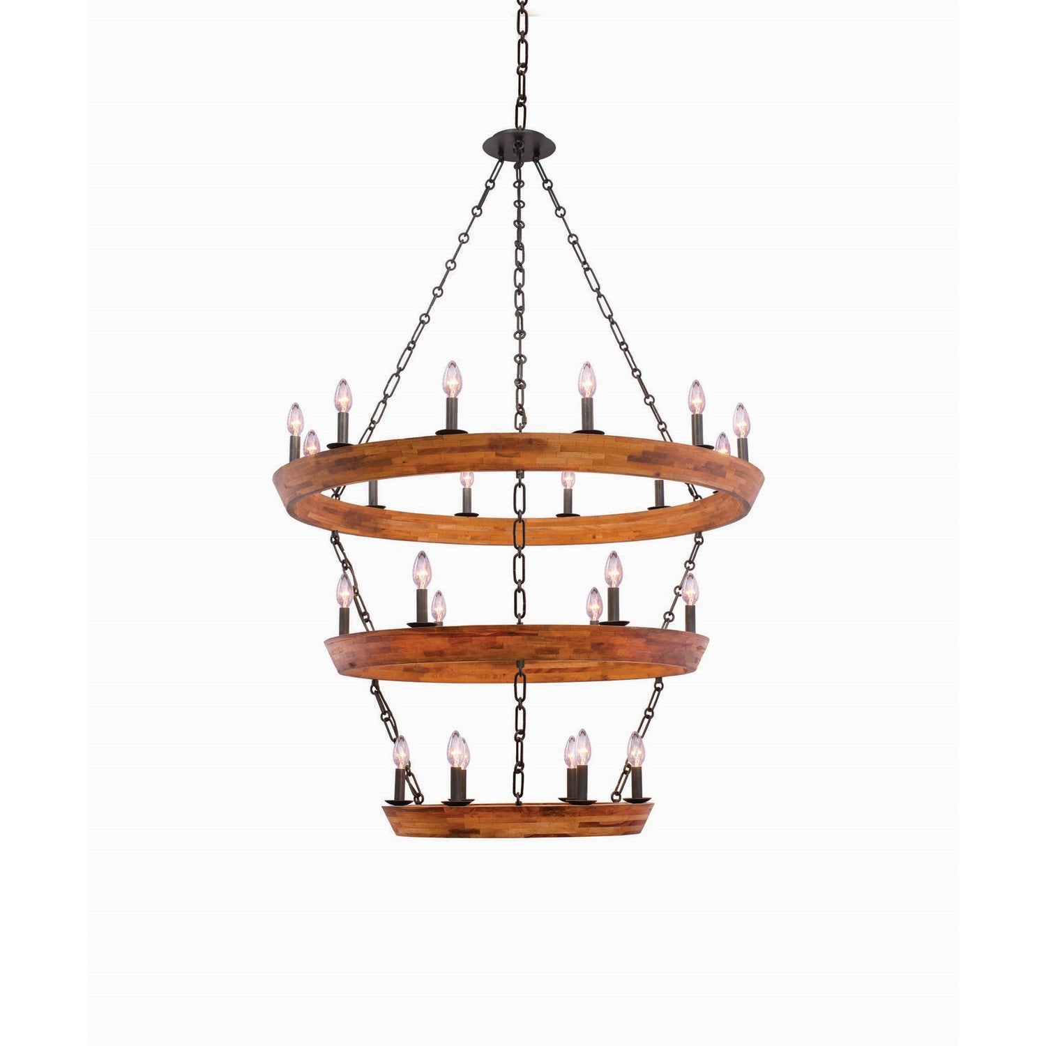 61'' Lansdale 24 Light Black Iron Tiered Chandelier