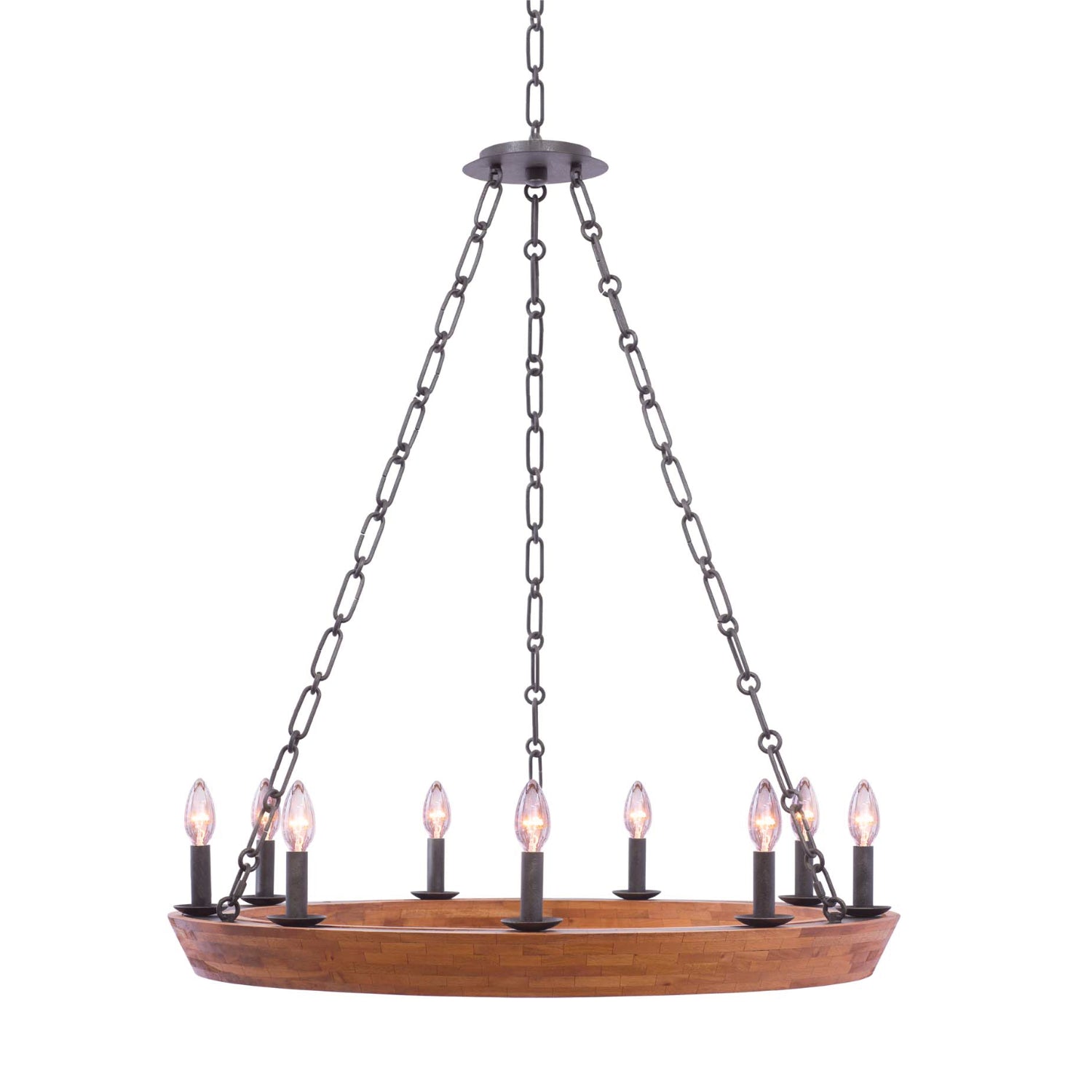 27'' Lansdale 9 Light Black Iron Chandelier