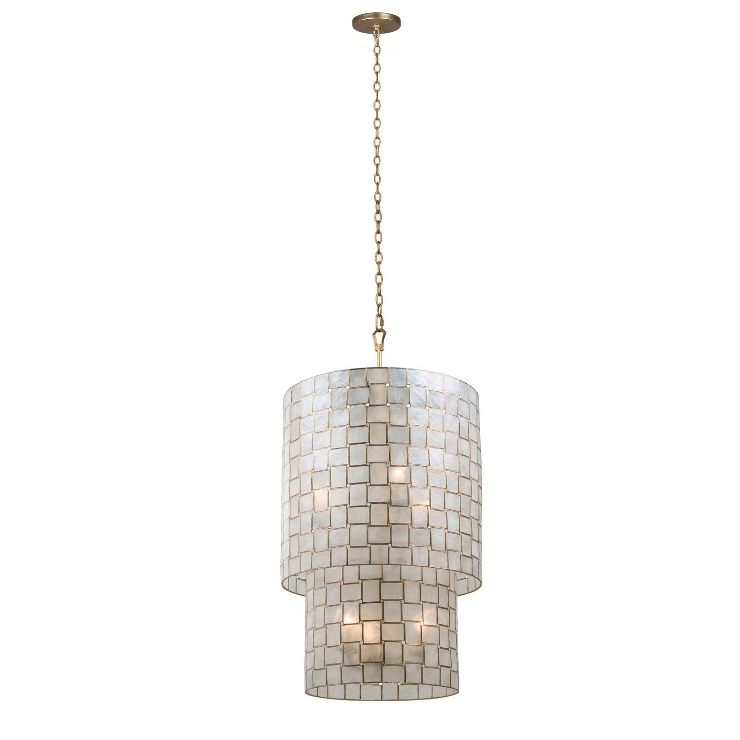 39'' Roxy 6 Light Oxidized Gold Leaf Pendant