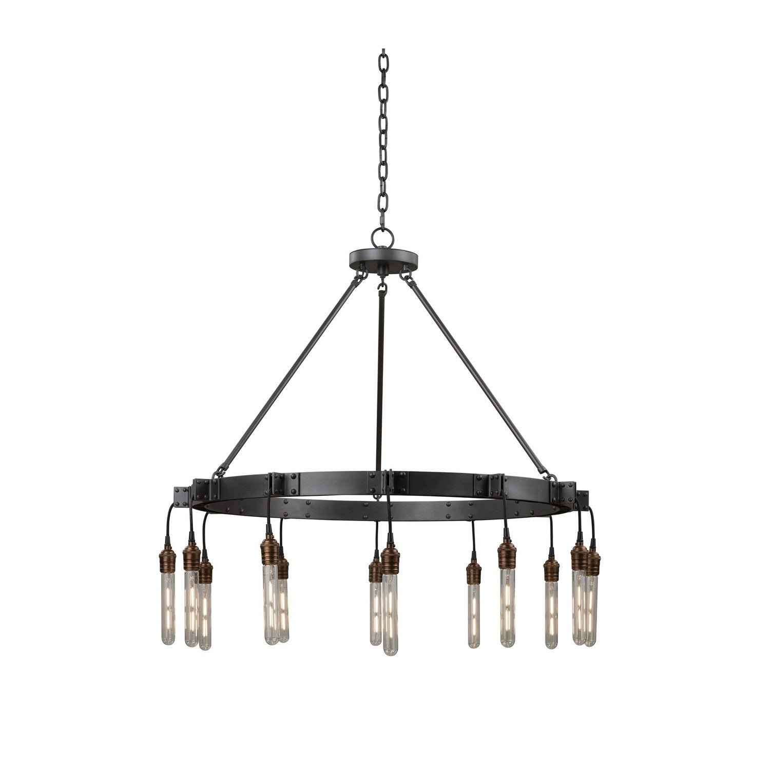 30'' Stuyvesant 12 Light Matte Gun Metal Chandelier