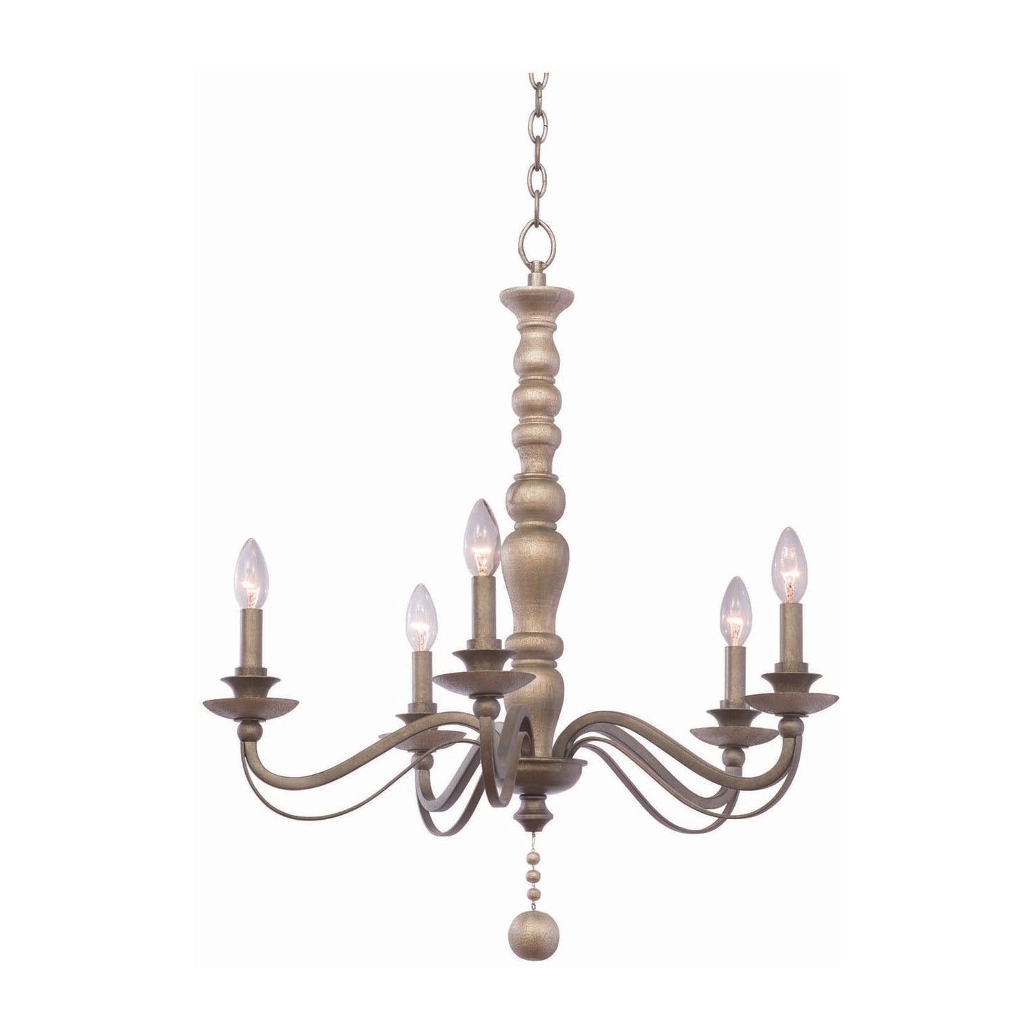 29'' Colony 5 Light Dune Silver Chandelier