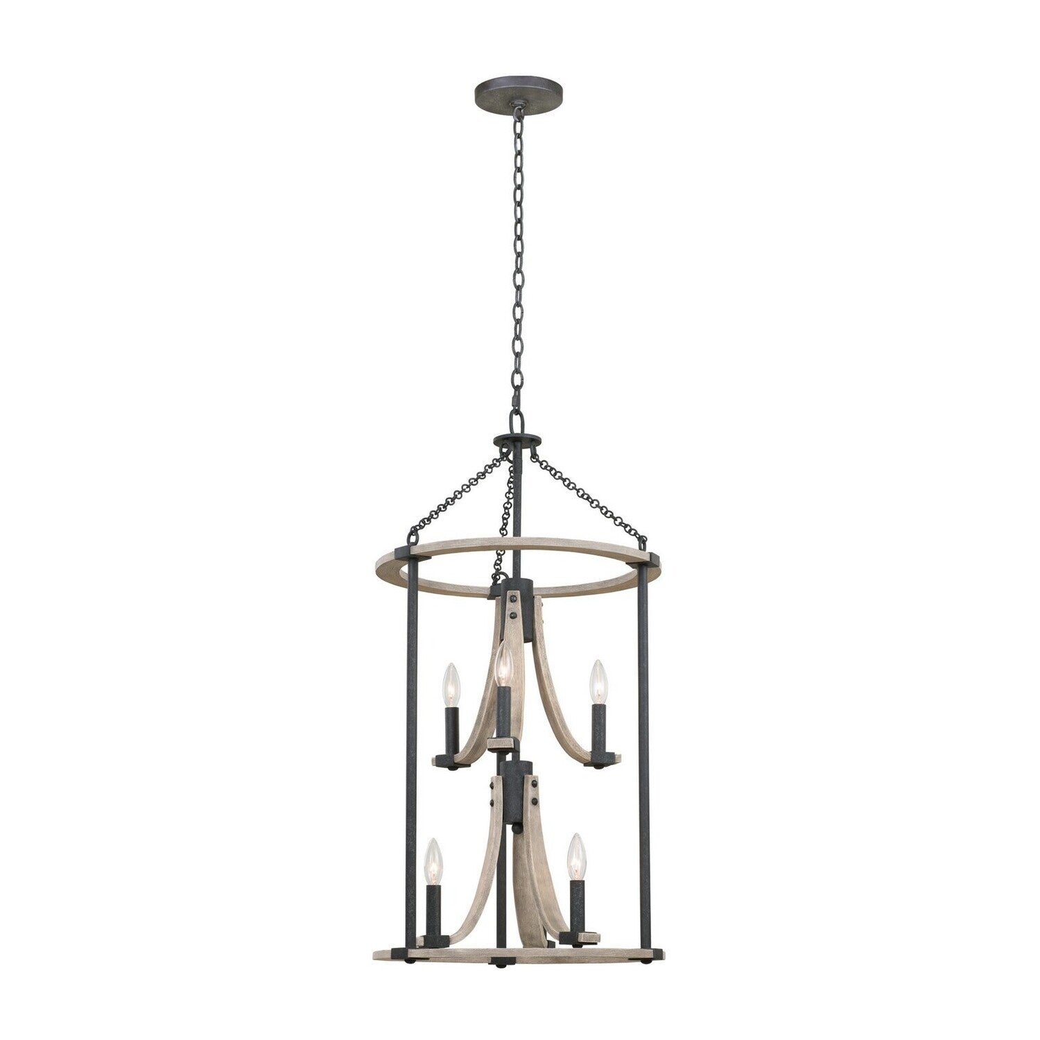 35'' Middleton 6 Light Natural Iron Tiered Chandelier
