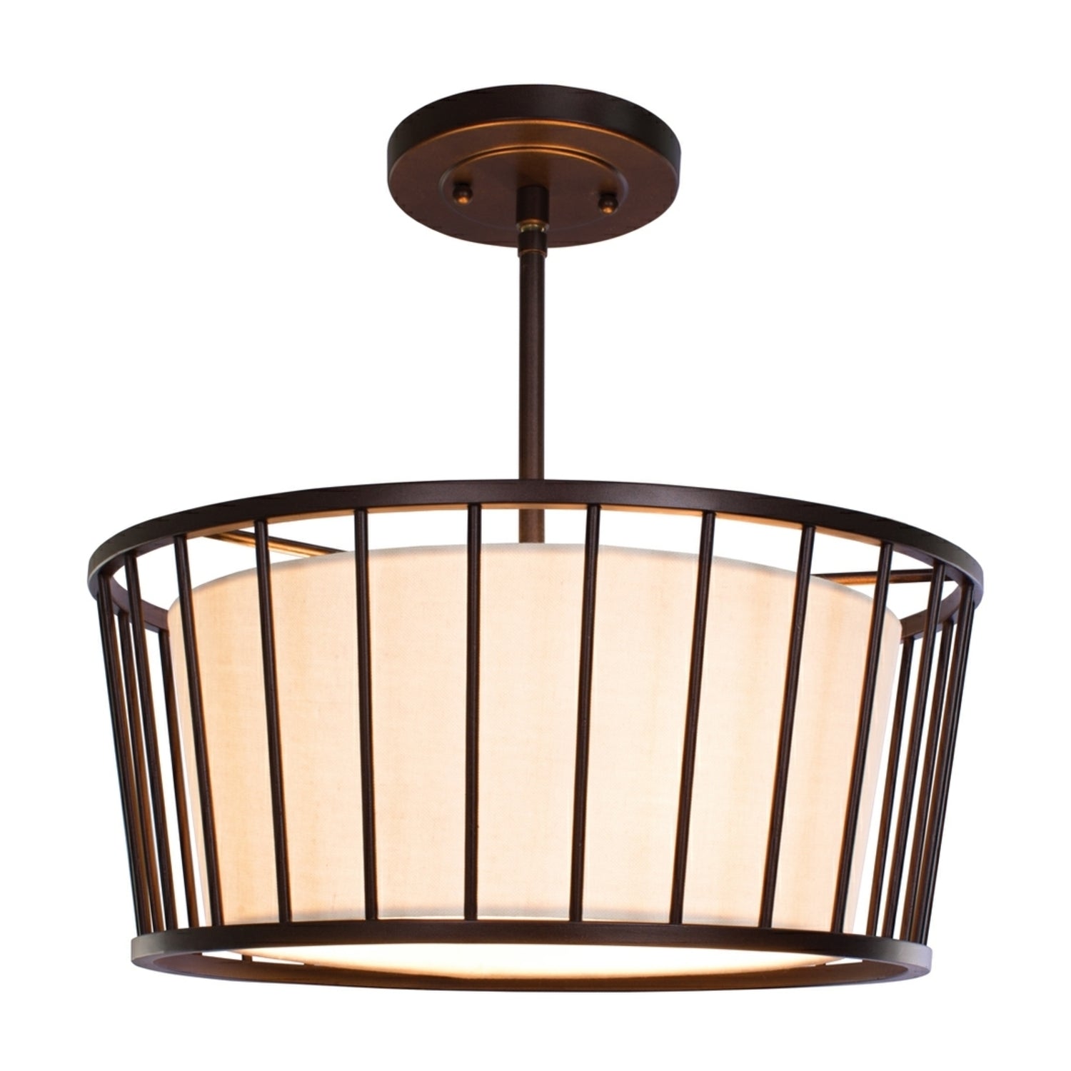 11'' Pacifica 3 Light Bronze Semi-Flush Mount