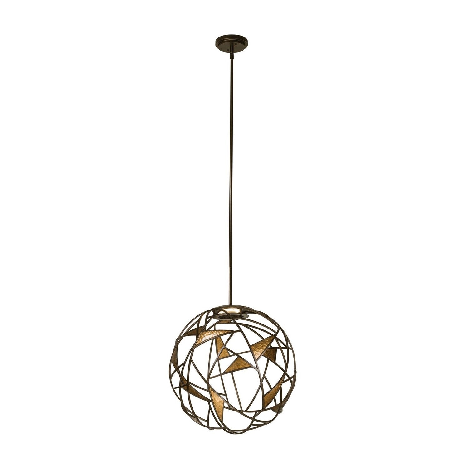 26'' Neptune 1 Light Antique Bronze w/ Antique Gold Pendant