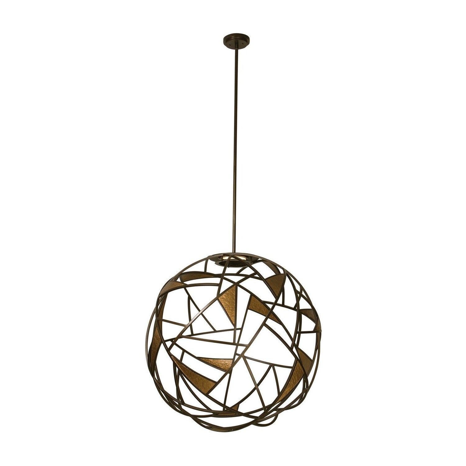 40'' Neptune 1 Light Antique Bronze w/ Antique Gold Chandelier