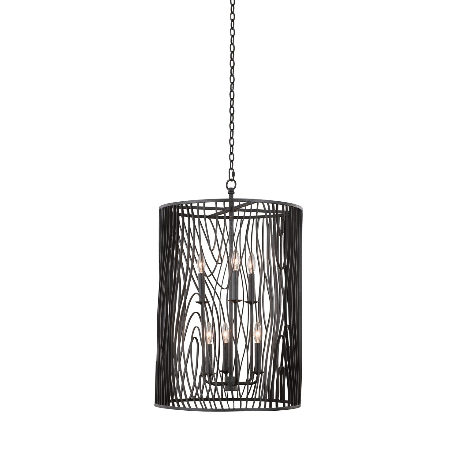 36'' Morre 6 Light Black Iron Pendant