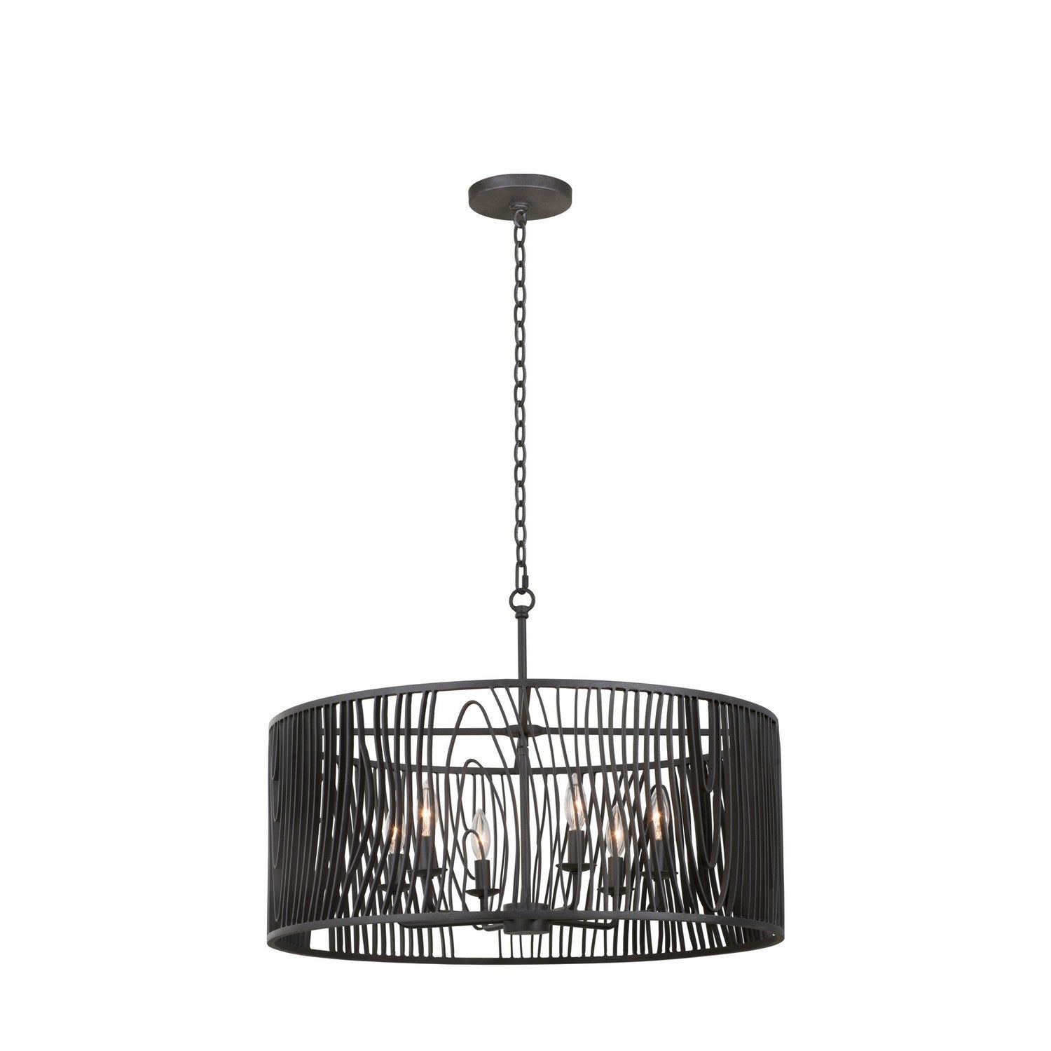 20'' Morre 6 Light Black Iron Chandelier
