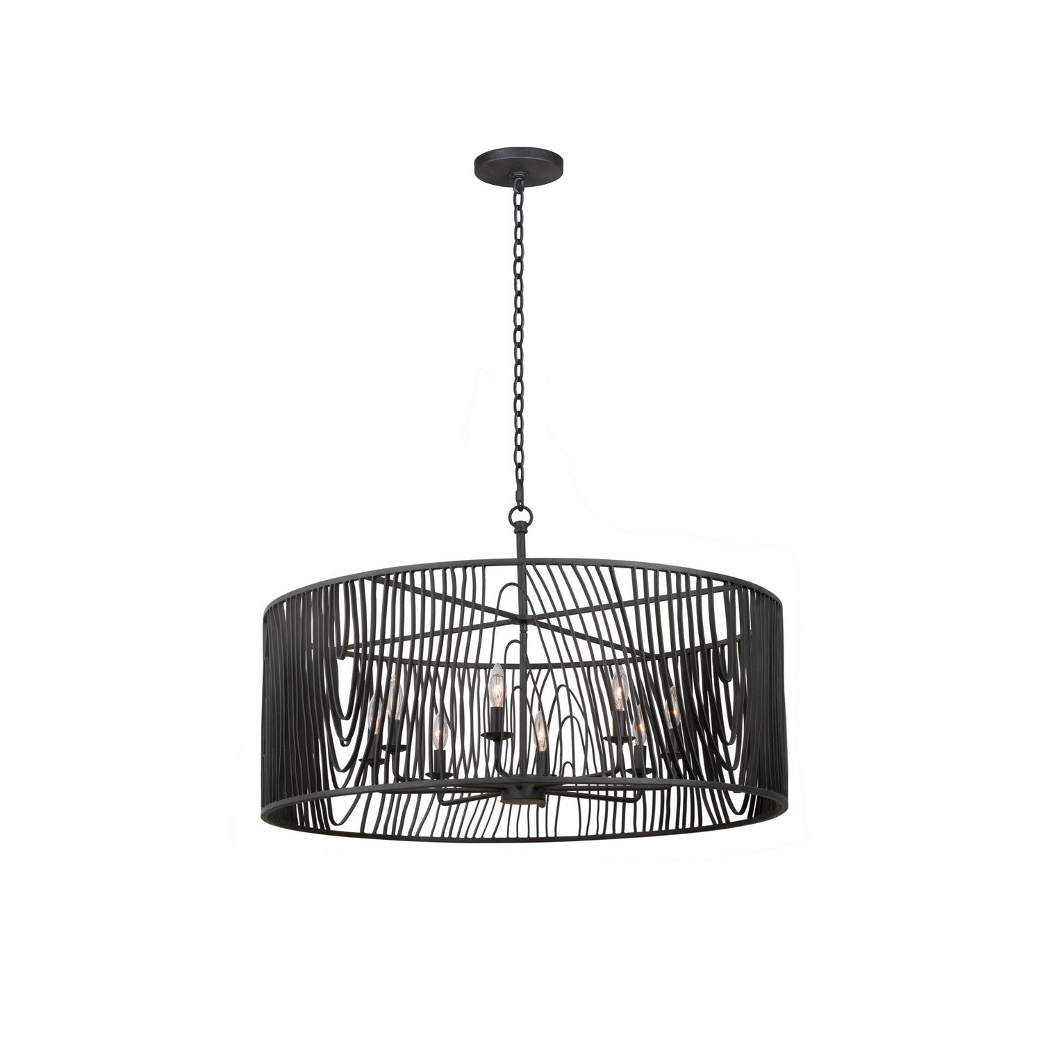 22'' Morre 8 Light Black Iron Chandelier