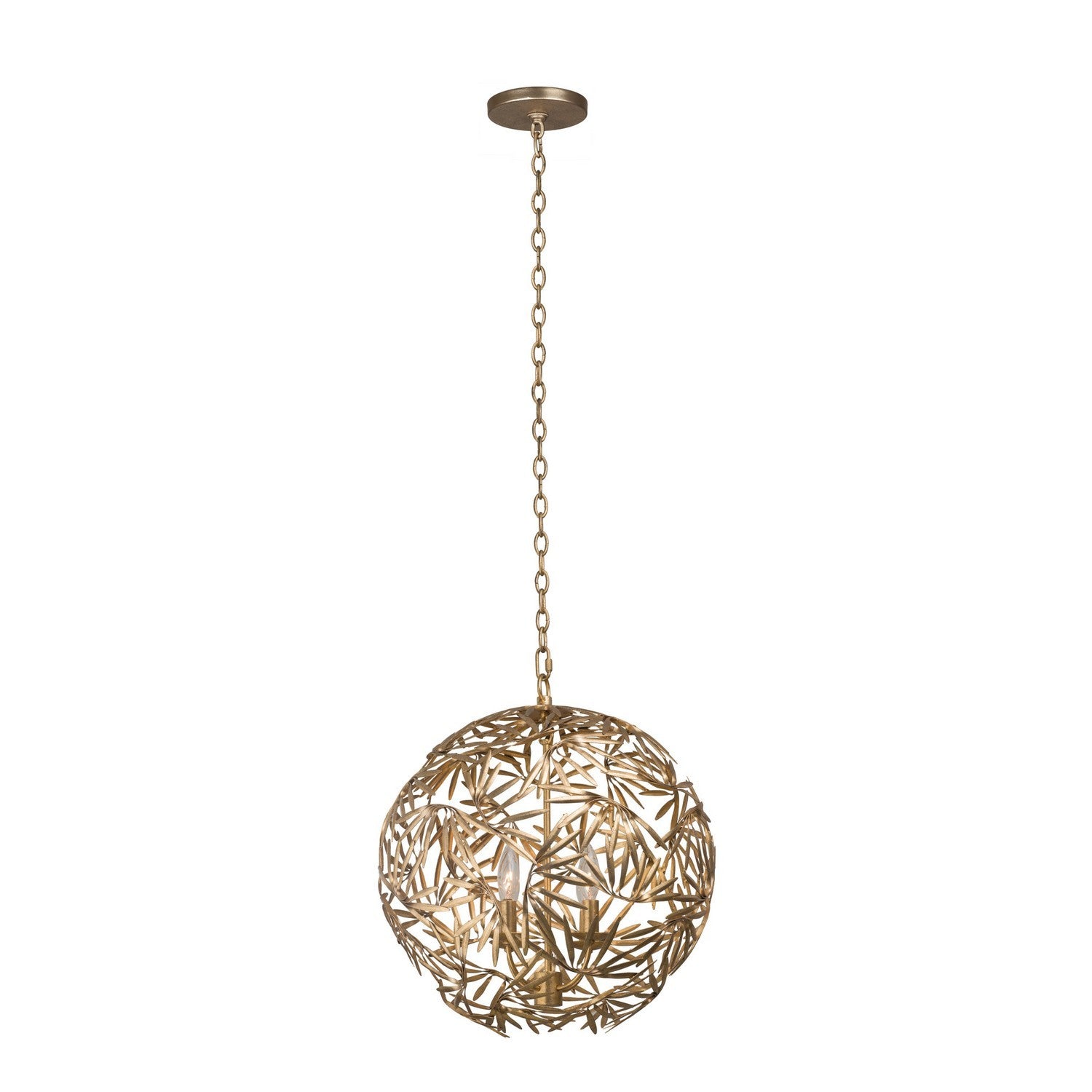 20'' Jardin 4 Light Oxidized Gold Leaf Pendant
