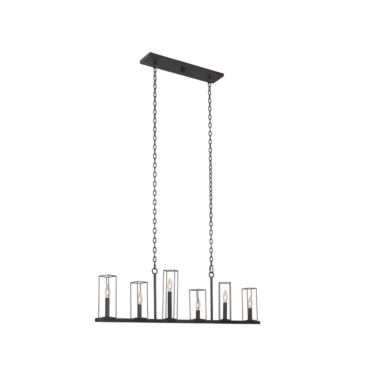 12'' Allston 6 Light Black Iron Linear Pendant