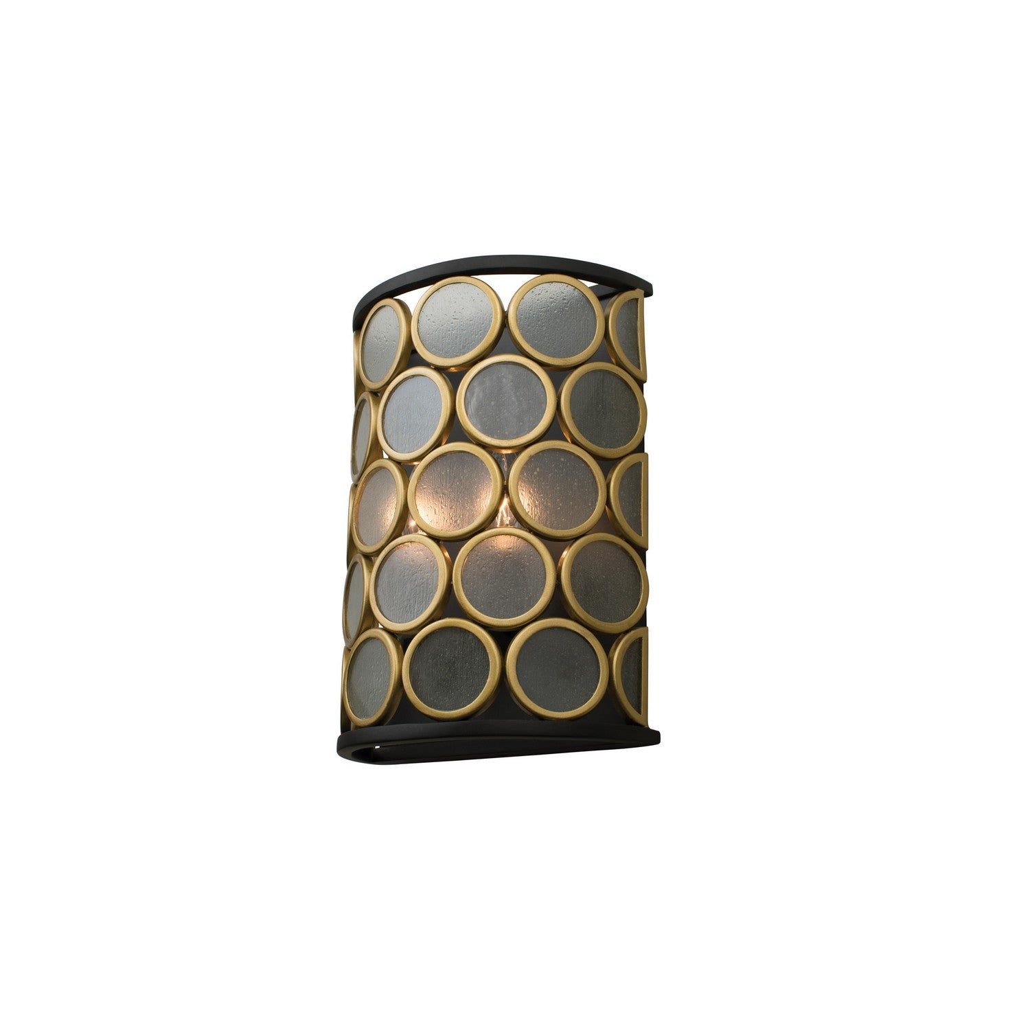 5'' Corsa 2 Light Matte Black w Gold Wall Sconce