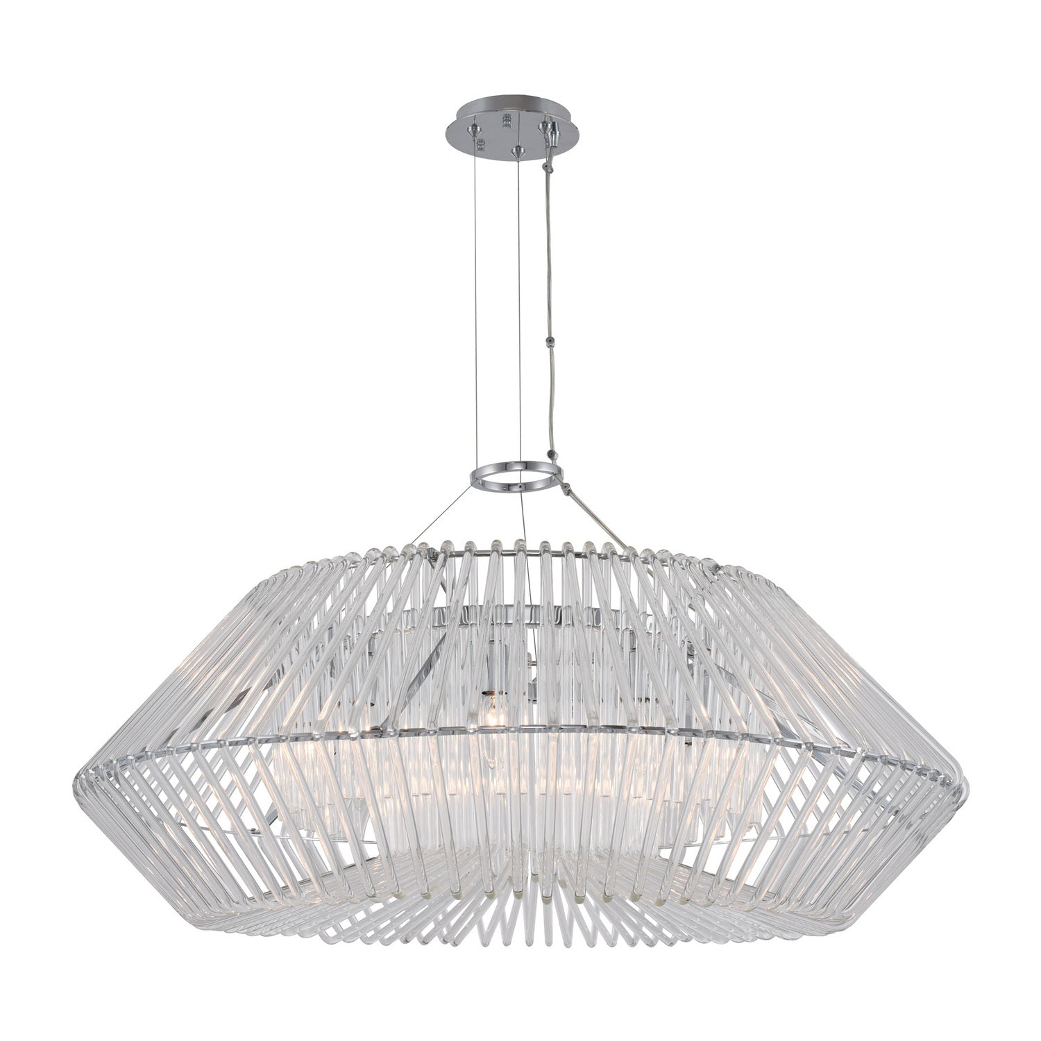 14'' Taza 9 Light Polished Chrome Chandelier