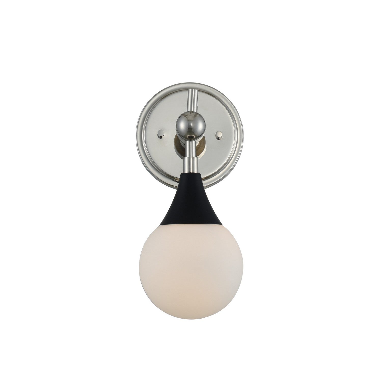 5'' Bogart 1 Light Matte Black w/ Polished Nickel Vanity Light