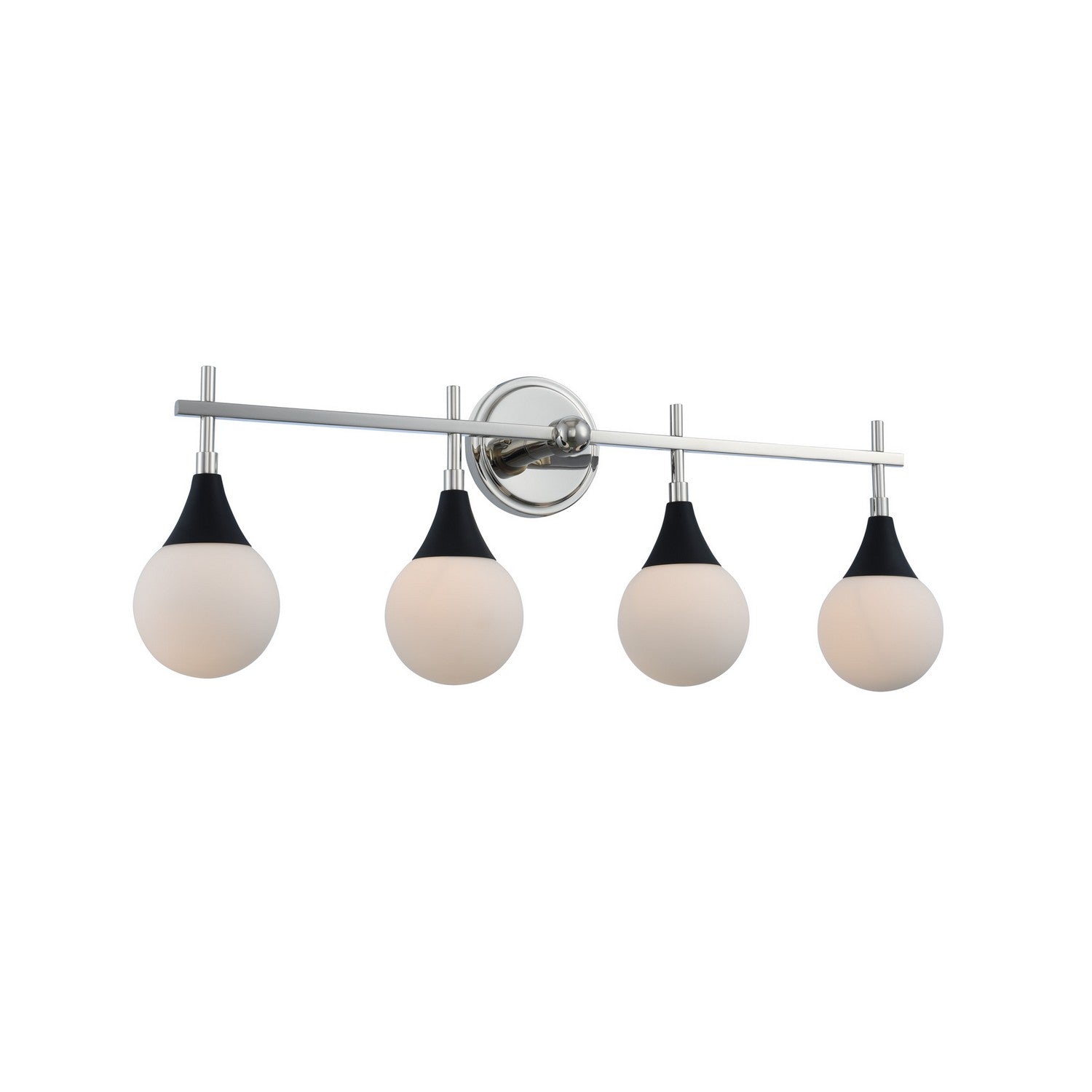 31'' Bogart 4 Light Matte Black w/ Polished Nickel Vanity Light