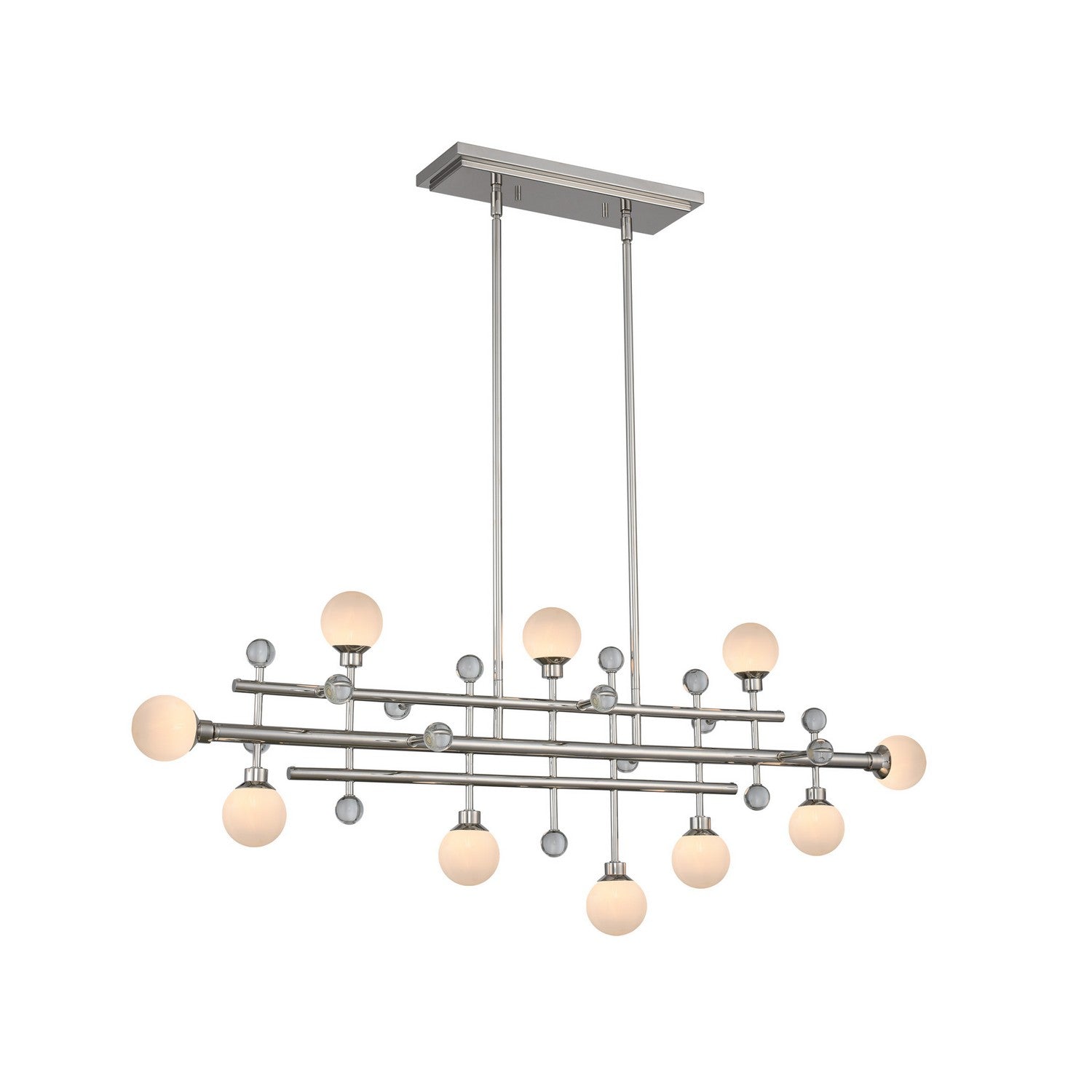 22'' Mercer 10 Light Polished Nickel Linear Pendant