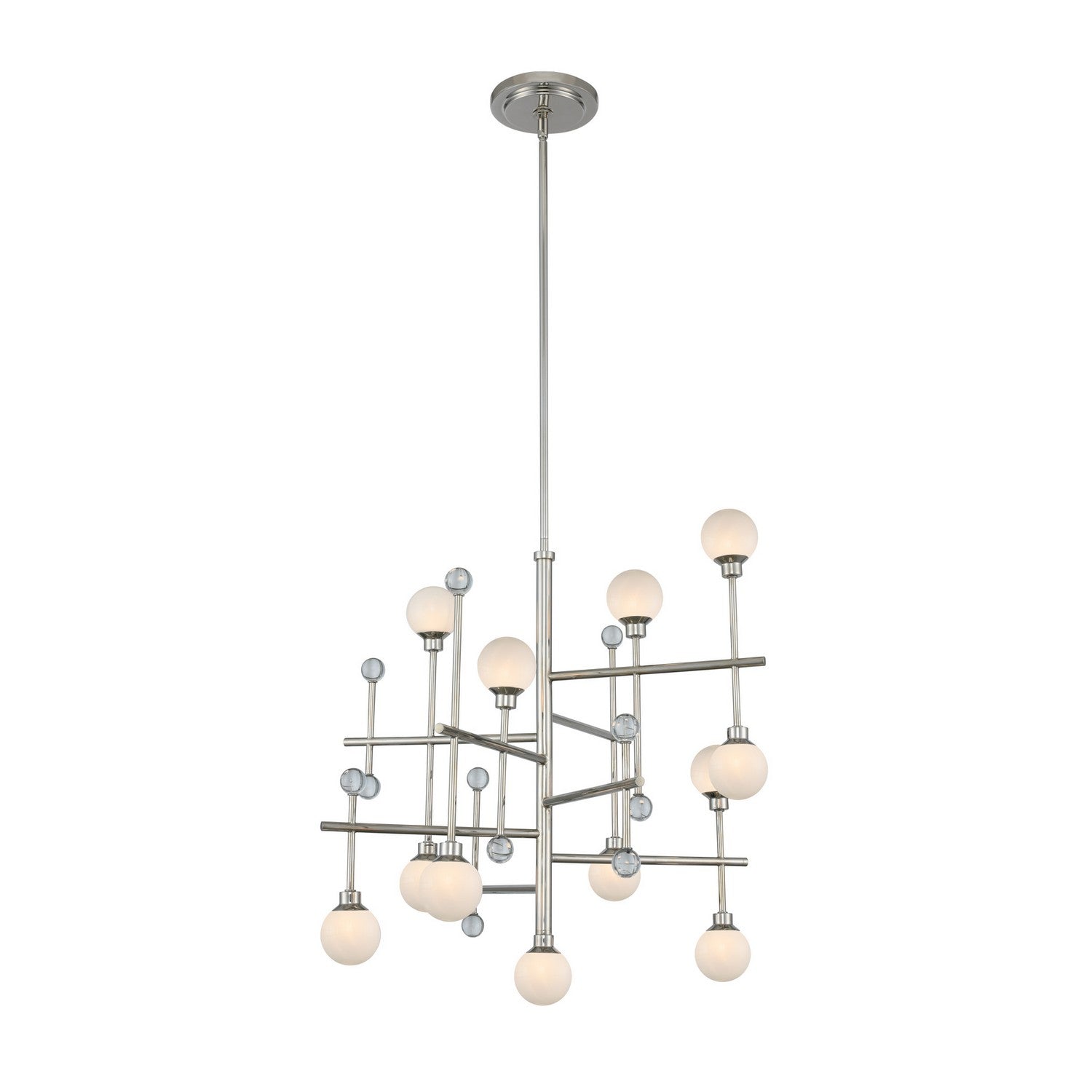 34'' Mercer 12 Light Polished Nickel Chandelier