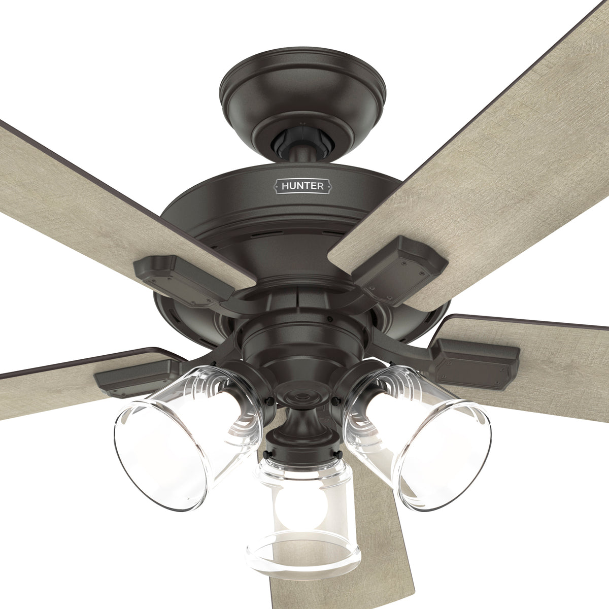 52 inch Crestfield Noble Bronze Ceiling Fan with LED Light Kit and Handheld Remote