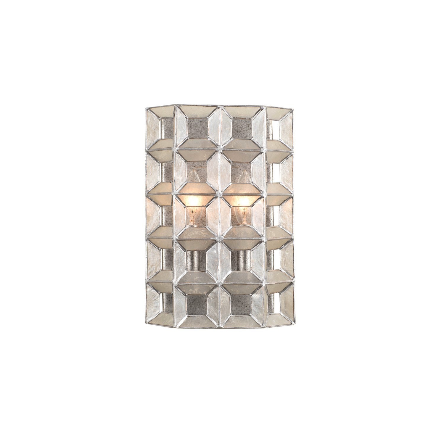 8'' Prado 2 Light Oxidized Silver Leaf Wall Sconce