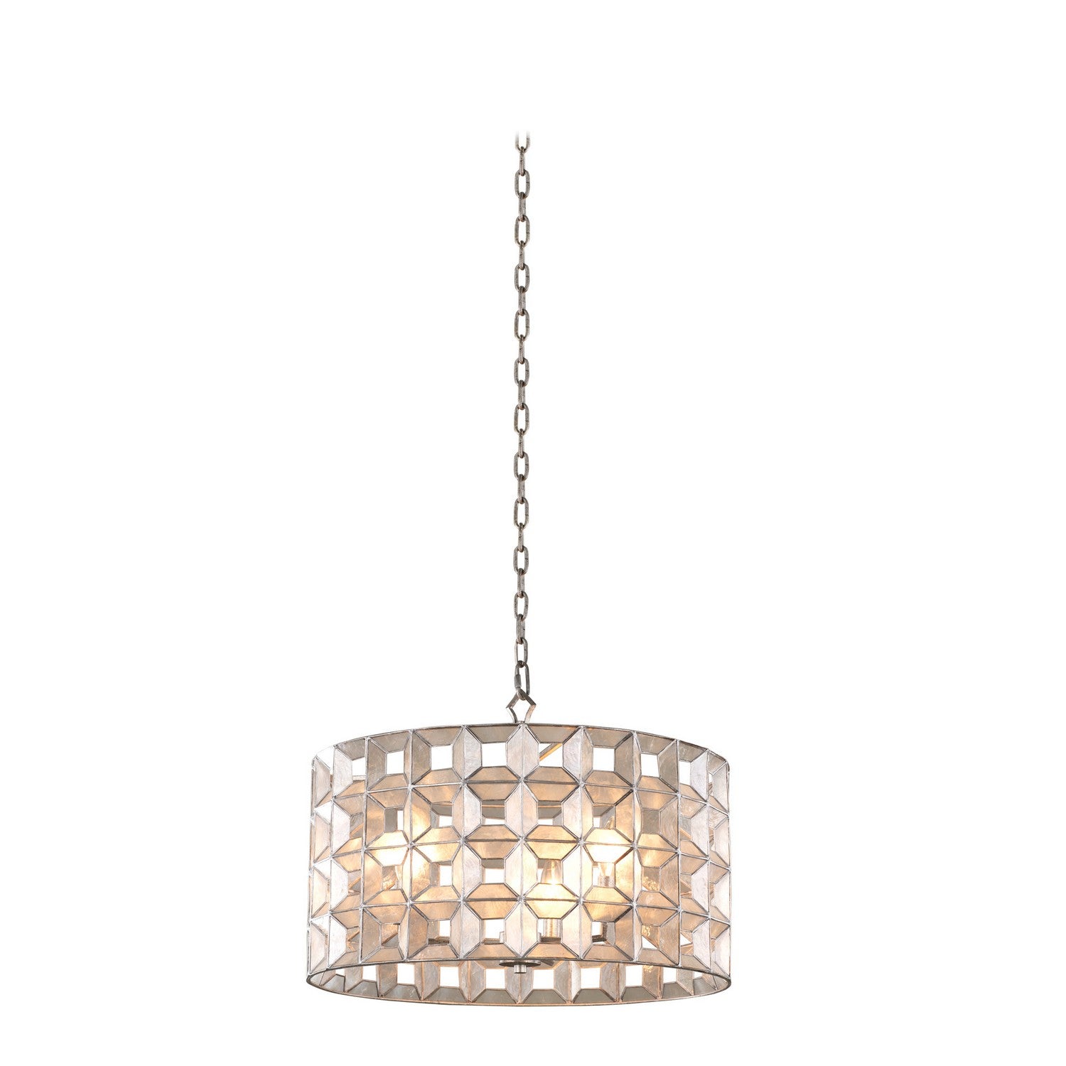15'' Prado 3 Light Oxidized Silver Leaf Pendant