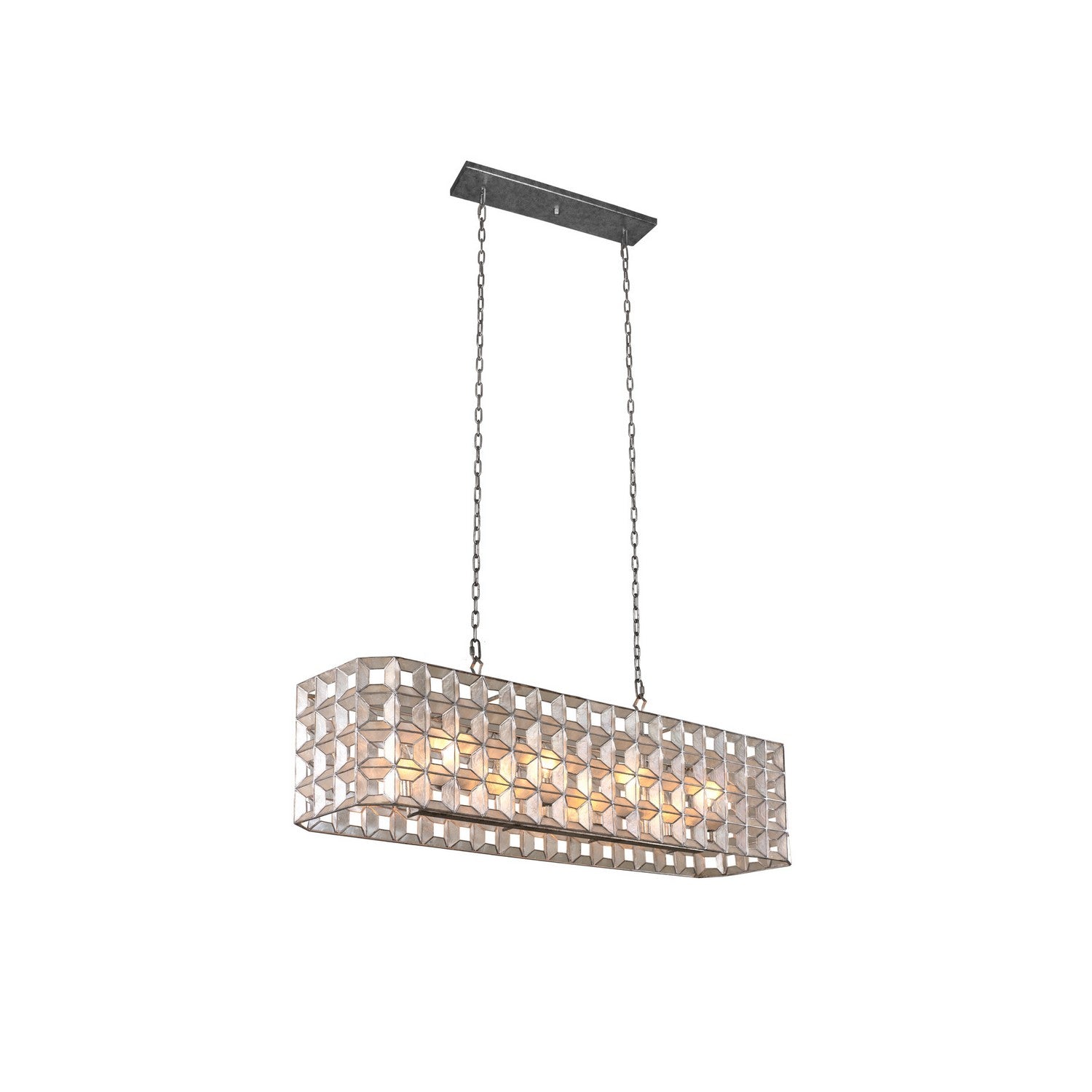 14'' Prado 8 Light Oxidized Silver Leaf Linear Pendant