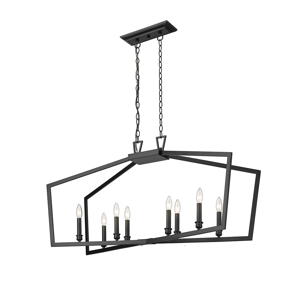 20.75'' Lizabeth Matte Black 8 Light Linear Chandelier