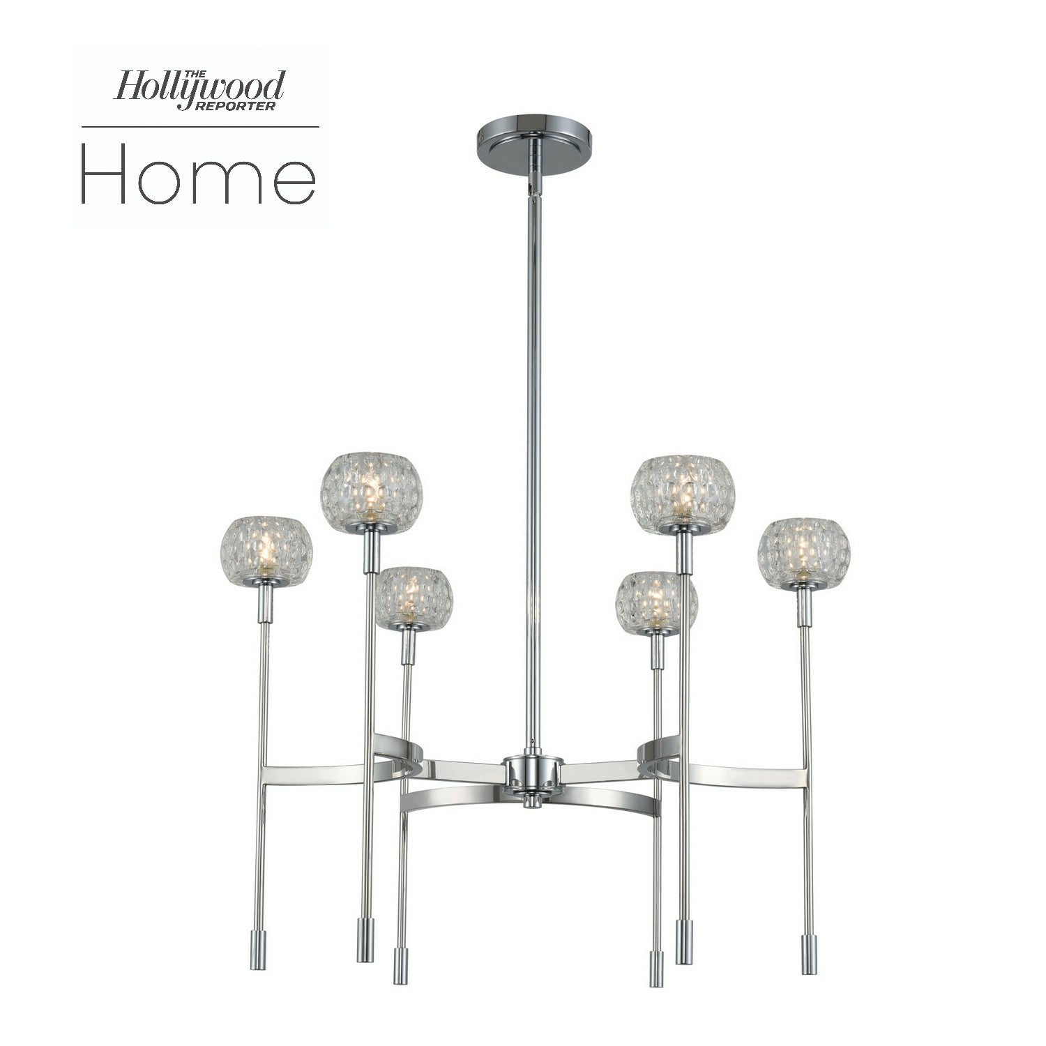 36'' Mae 6 Light Polished Chrome Chandelier