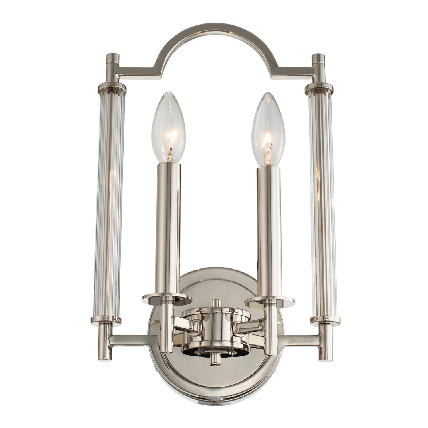 9'' Provence 2 Light Polished Nickel Wall Sconce