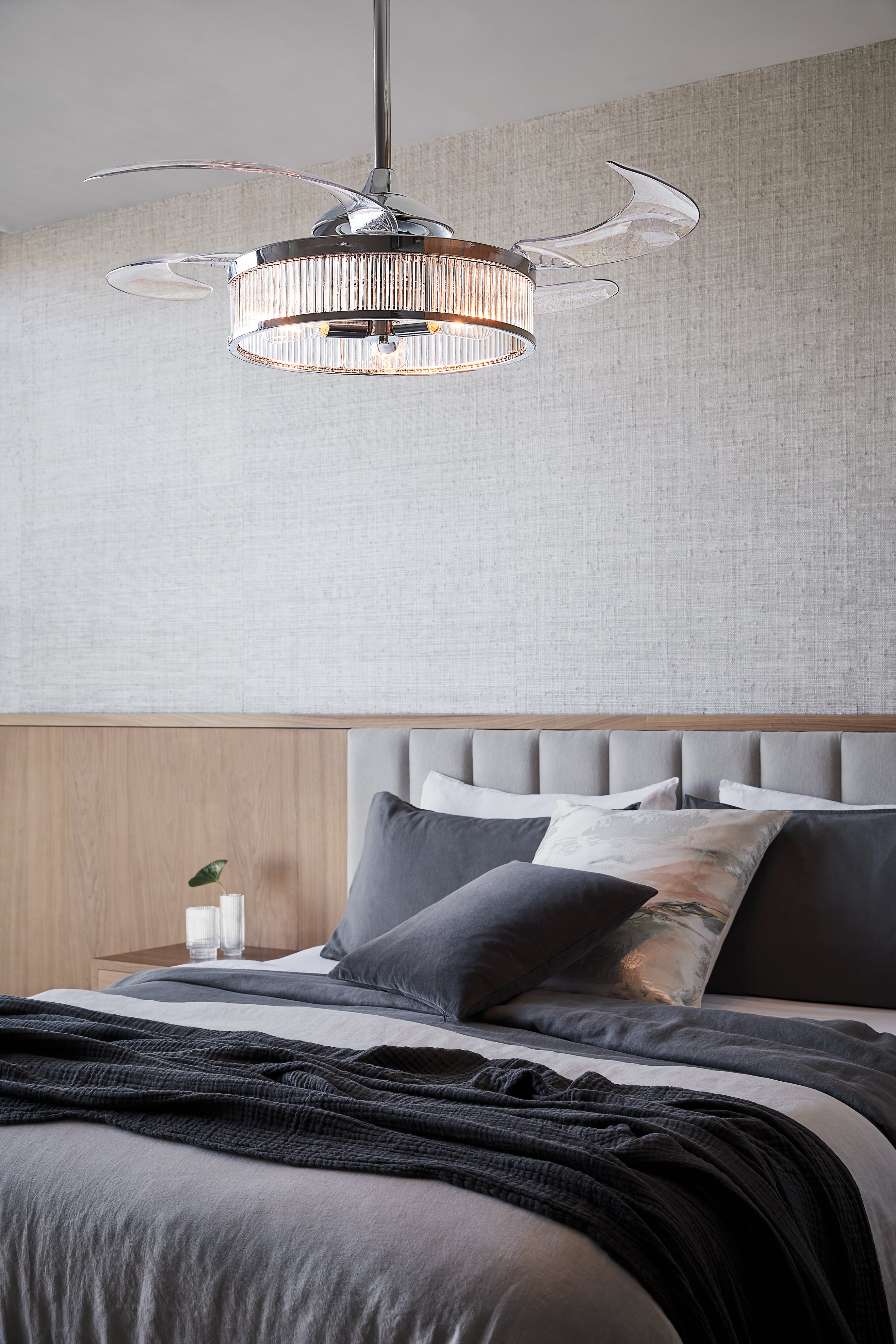 Corbelle 48 Inch 3 Light Chrome Fan with Retractable Blades