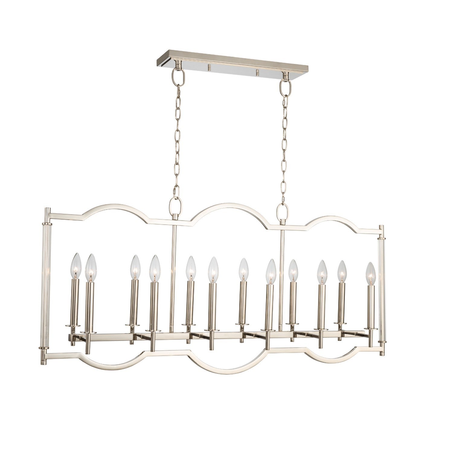 21'' Provence 12 Light Polished Nickel Linear Pendant