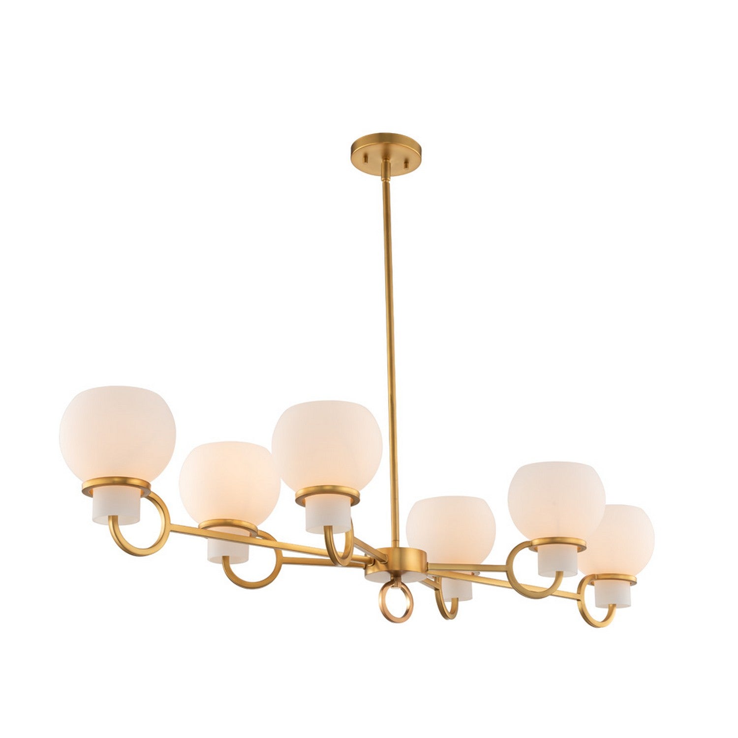 14'' Ascher 6 Light Winter Brass Linear Pendant