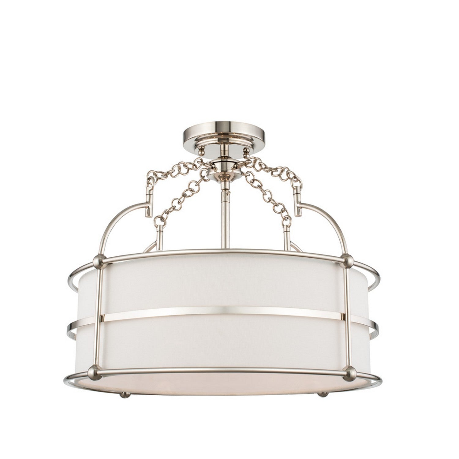 16'' Carson 1 Light Polished Nickel Semi-Flush Mount